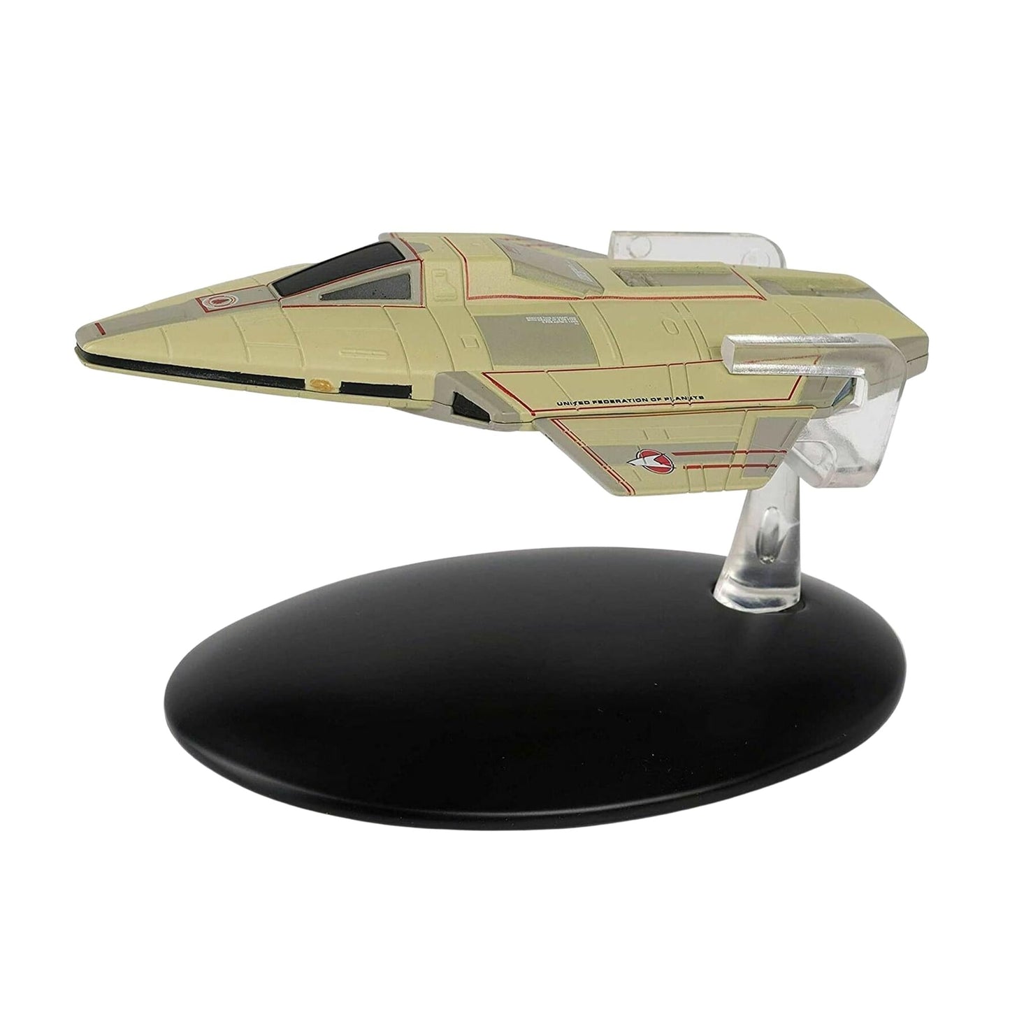 Rear view of the Academy Trainer starship displaying impulse engines and stern details