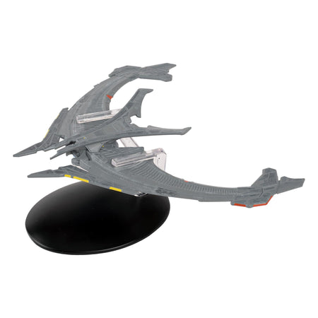 Front three-quarter view of the die-cast Son'a Battleship model showing its angular hull and weapon arrays