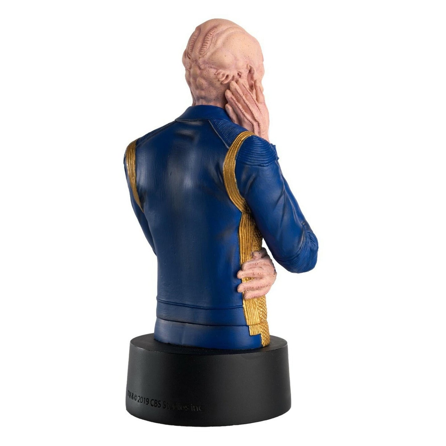 Rear view of the Commander Saru bust showing the sculpted collar and uniform texture