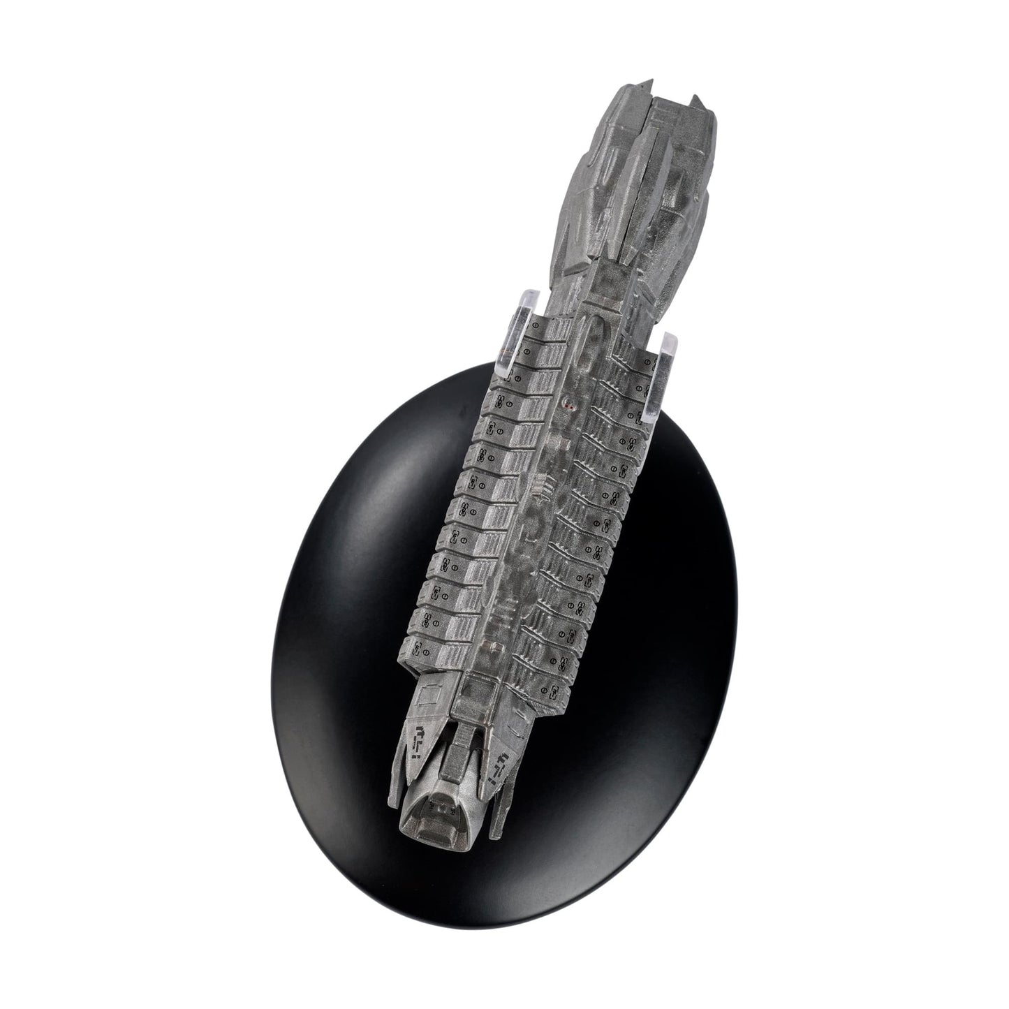Rear view of the Axanar cargo ship replica displaying impulse engine housing and hand-painted markings