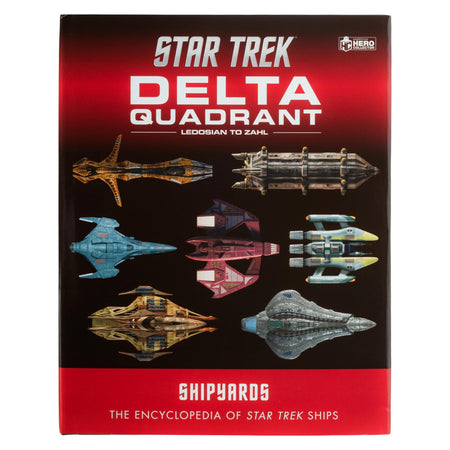 Front cover of Star Trek Shipyards: The Borg and the Delta Quadrant Volume 2, featuring official book title and starship graphics against a dark starfield background