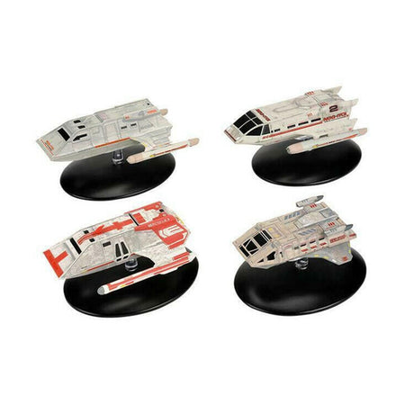 Collection of Star Trek die-cast shuttlecraft models arranged together on a surface