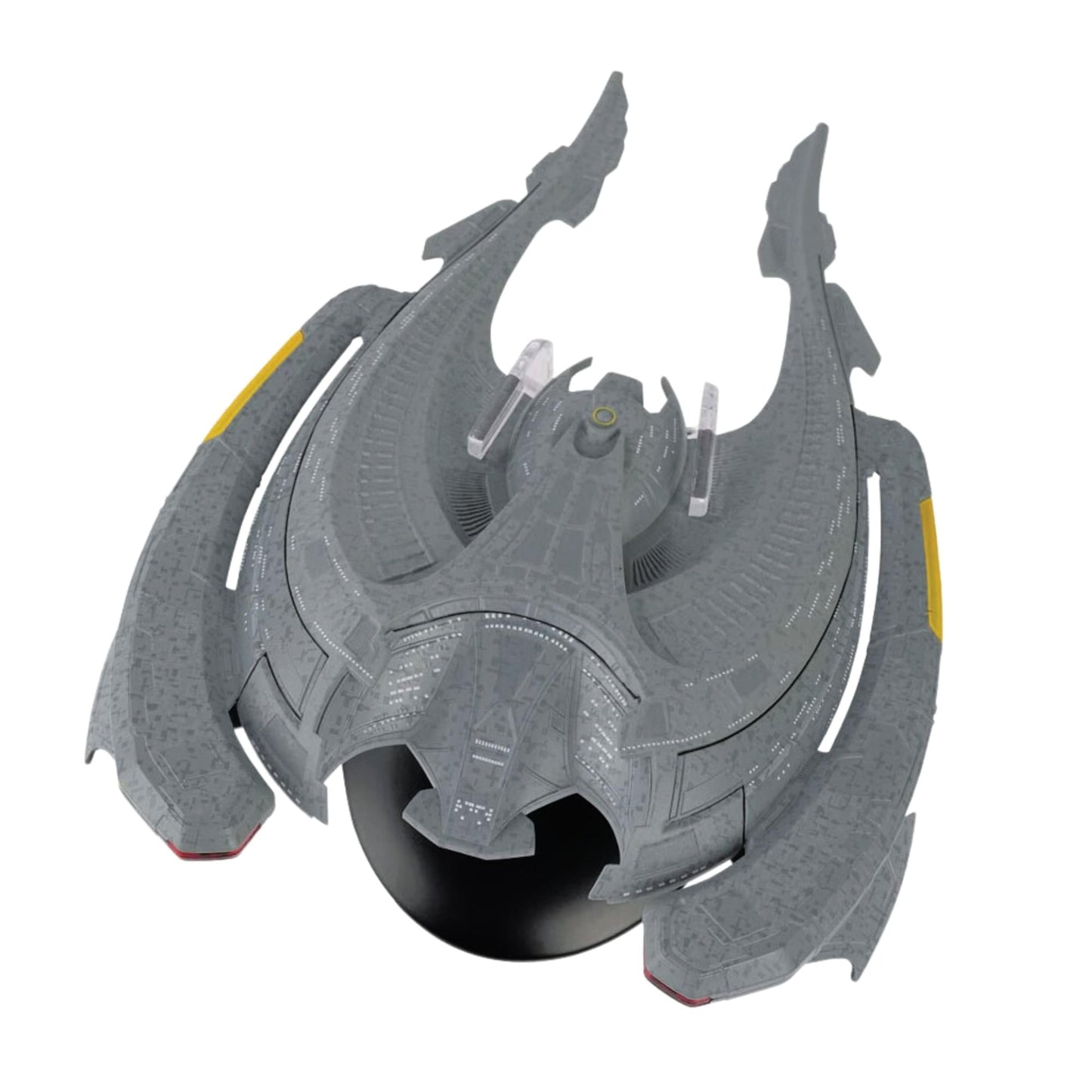 Close-up detail shot of the bridge section and superstructure markings on the Star Trek replica