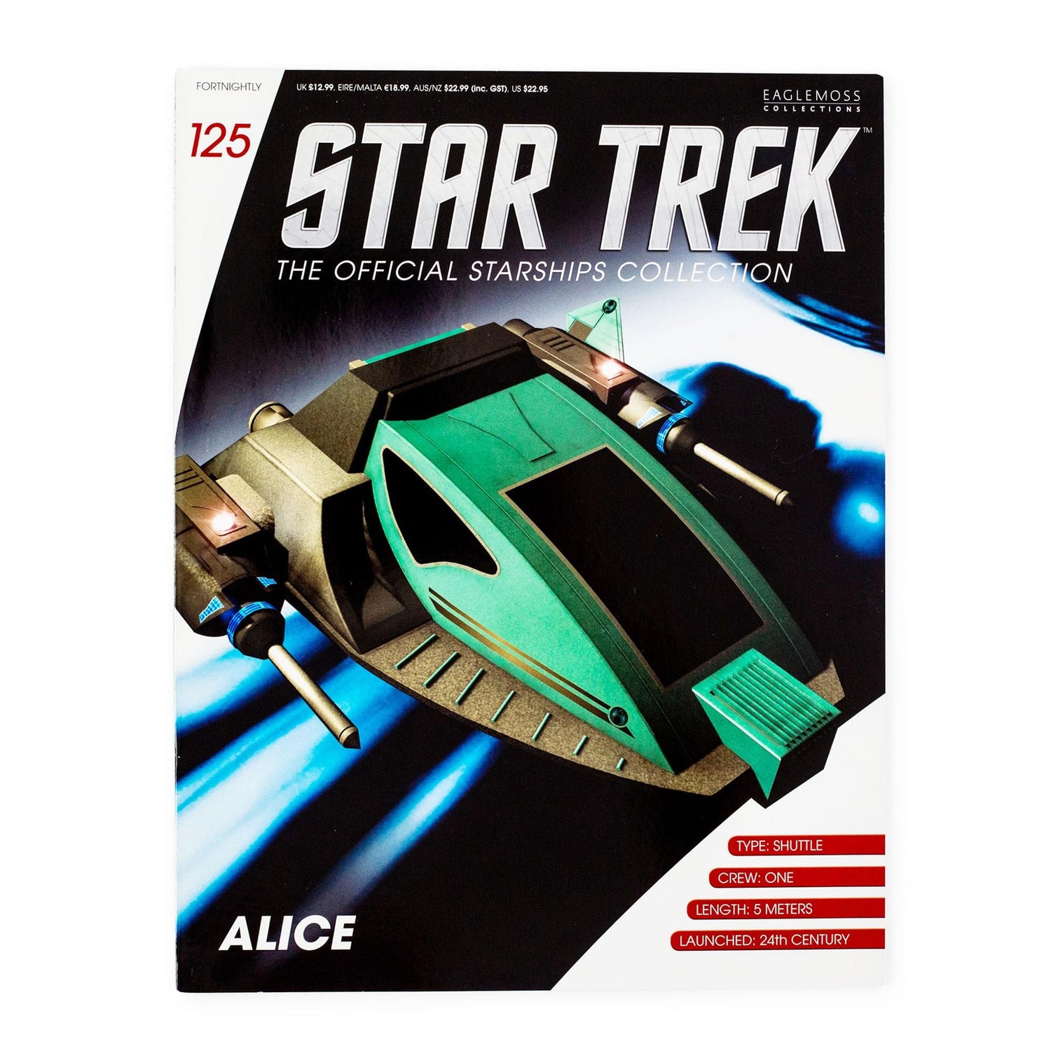 Front cover of the Star Trek Official Starships magazine featuring the Alice Shuttlecraft