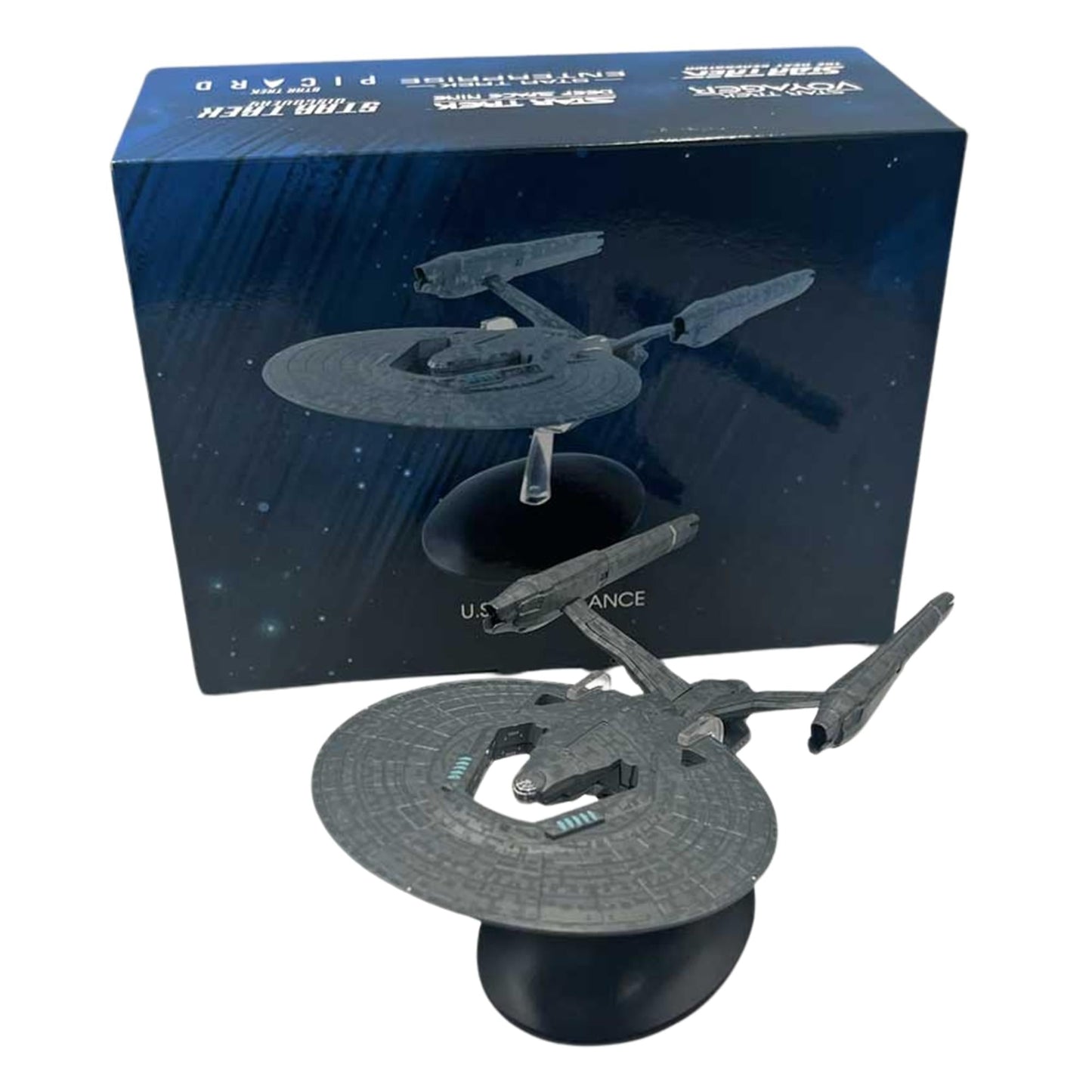 Packaging box for the Star Trek USS Vengeance collectible model with official branding