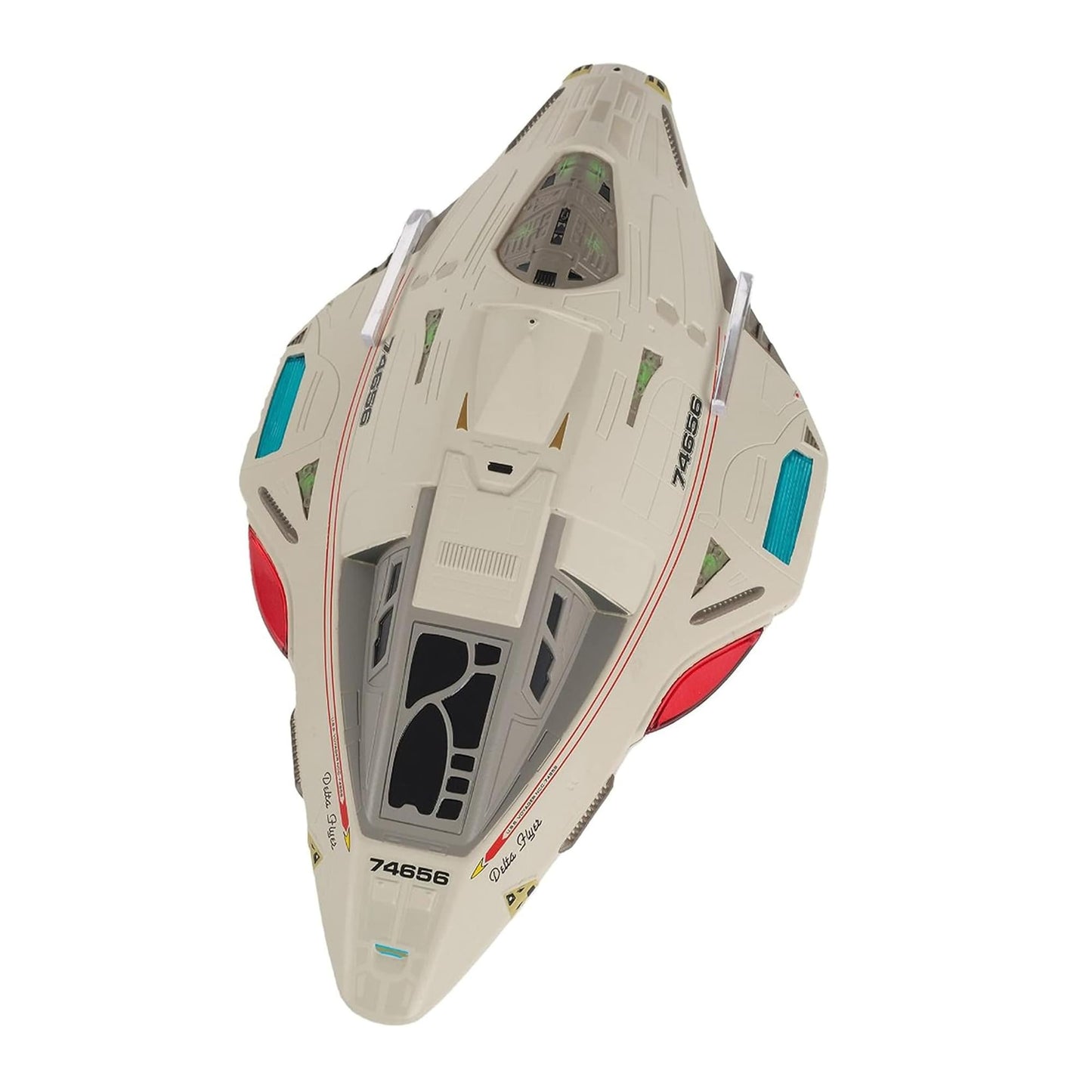Front perspective shot showcasing the cockpit window geometry and deflector array