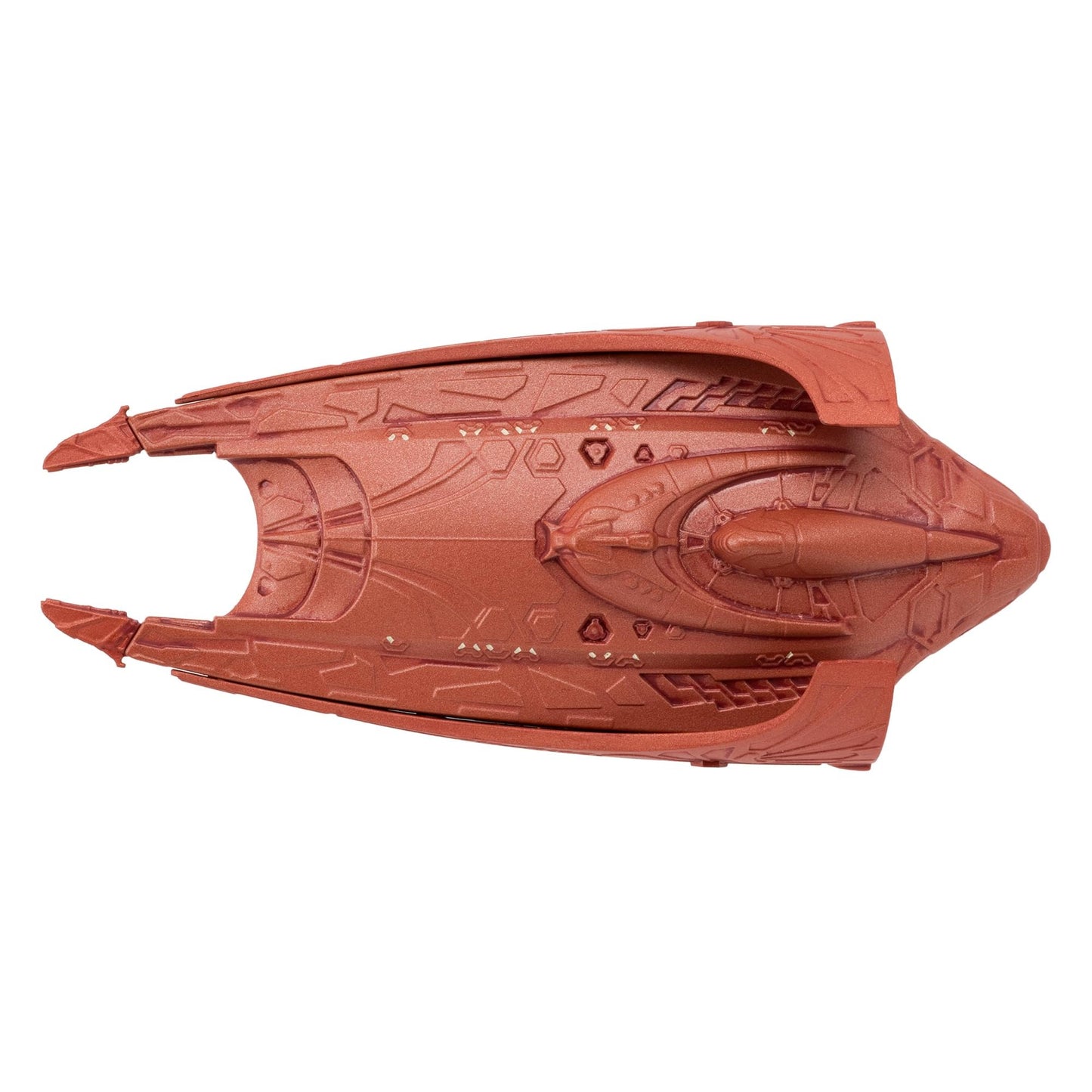 Full view of the model mounted on its branded Star Trek display base