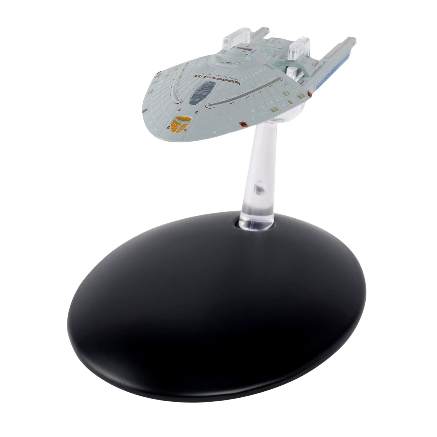 Port side profile shot showing the nacelles and saucer geometry of the Star Trek collector model