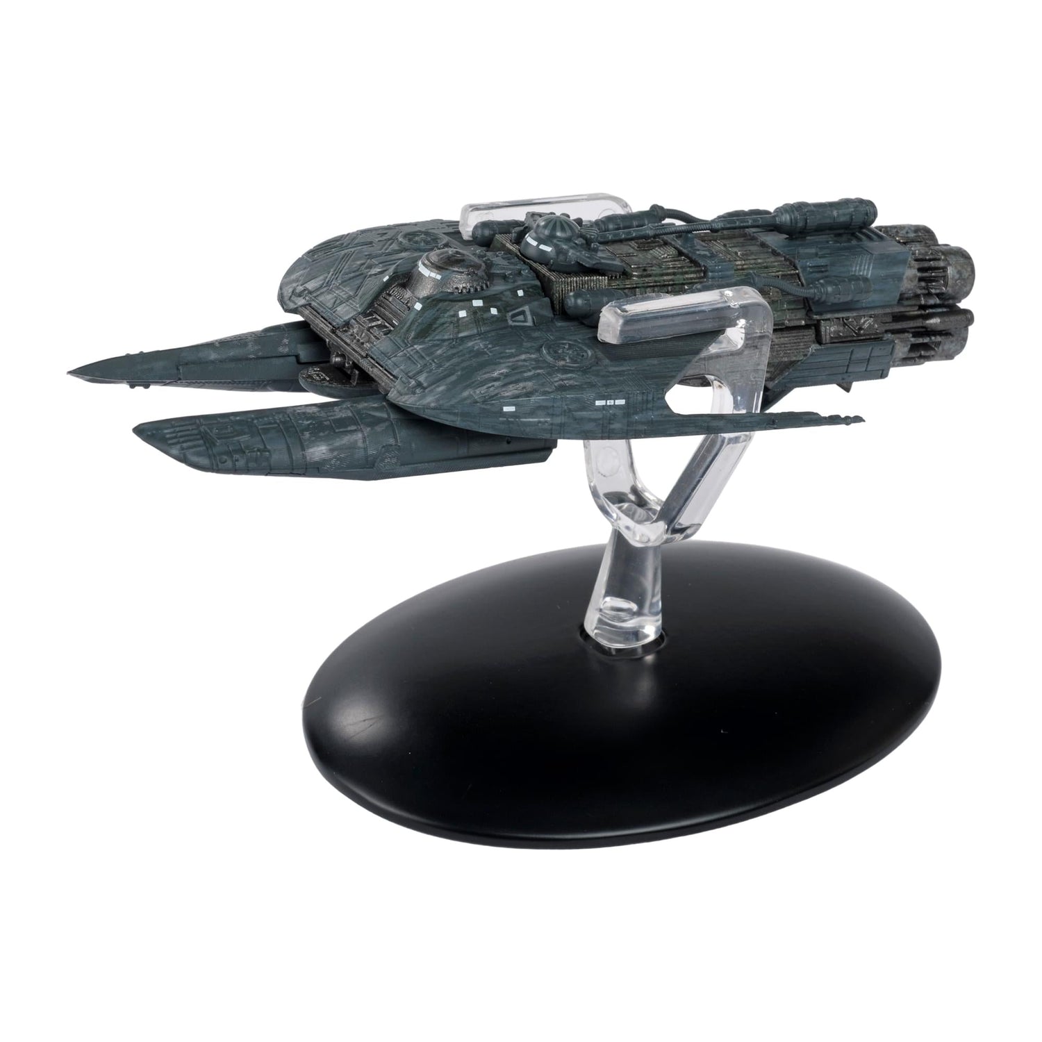 Rear view of the starship replica displaying engine section details and collector finish
