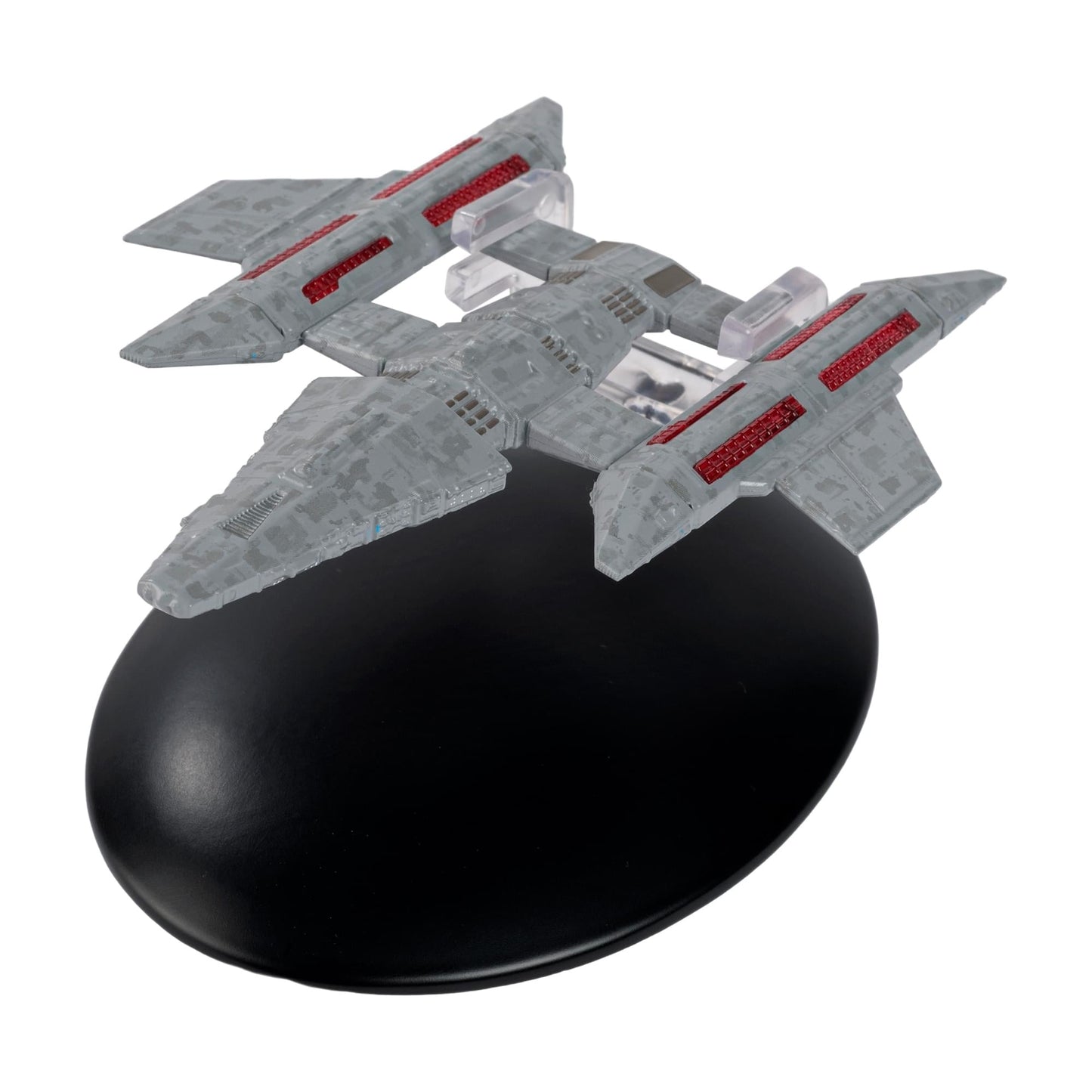 Top-down view of the Star Trek cruiser replica showcasing hand-painted surface markings and paneling