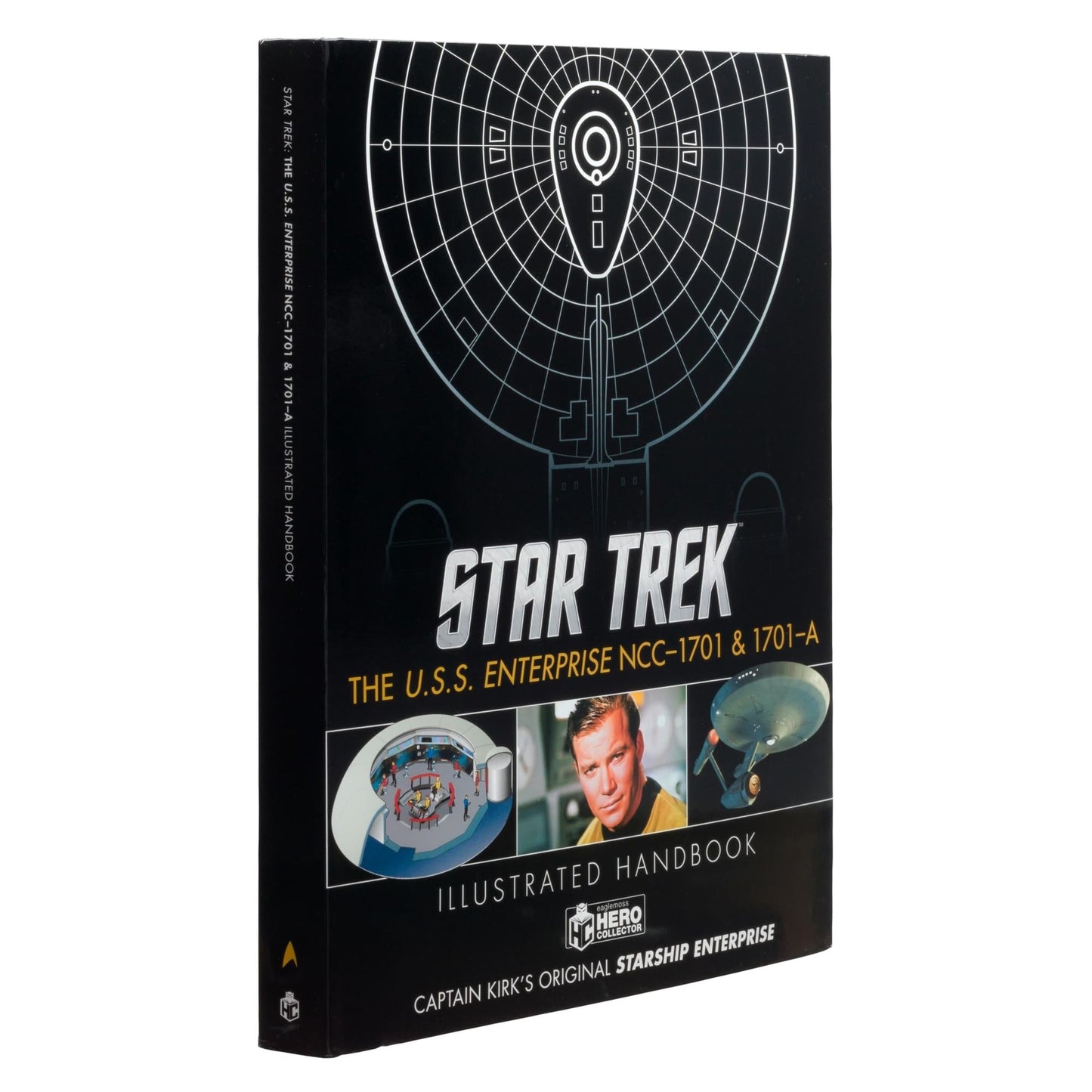 Back cover of the Star Trek Illustrated Handbook displaying technical schematics and vessel details
