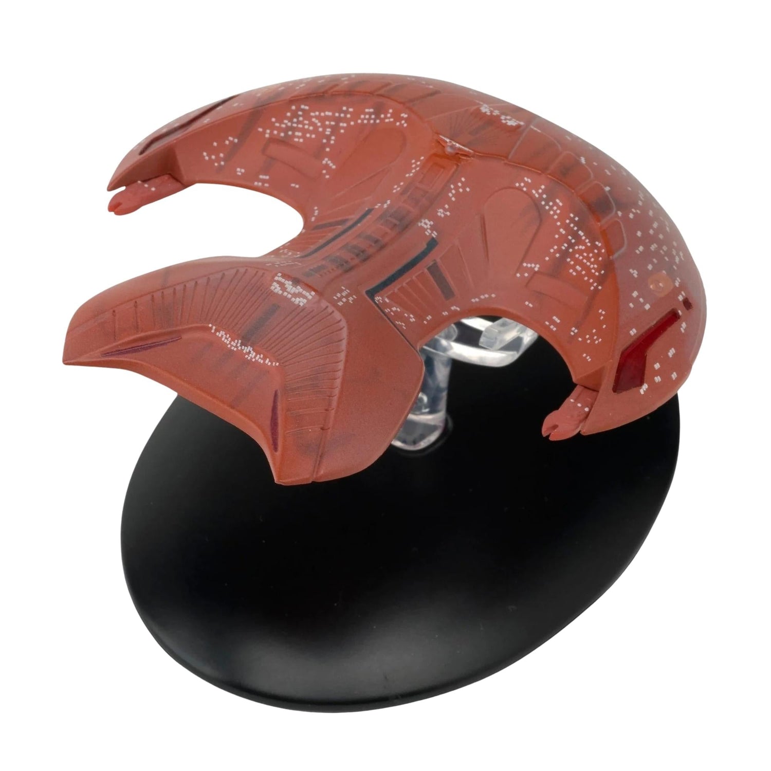 Rear view of the starship collectible highlighting the warp engines and tactical impulse drive structures