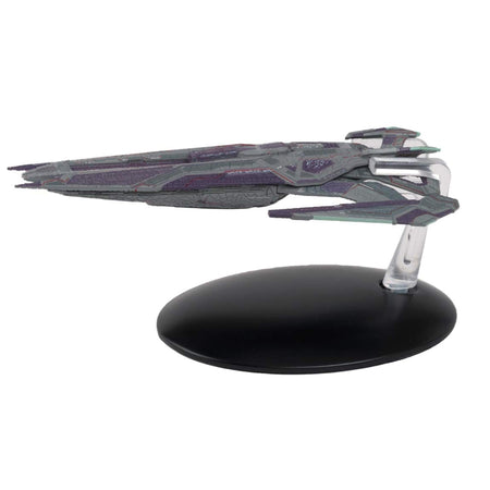 Top-down view of the Jem'Hadar Vanguard Carrier die-cast starship showing intricate dorsal plating details