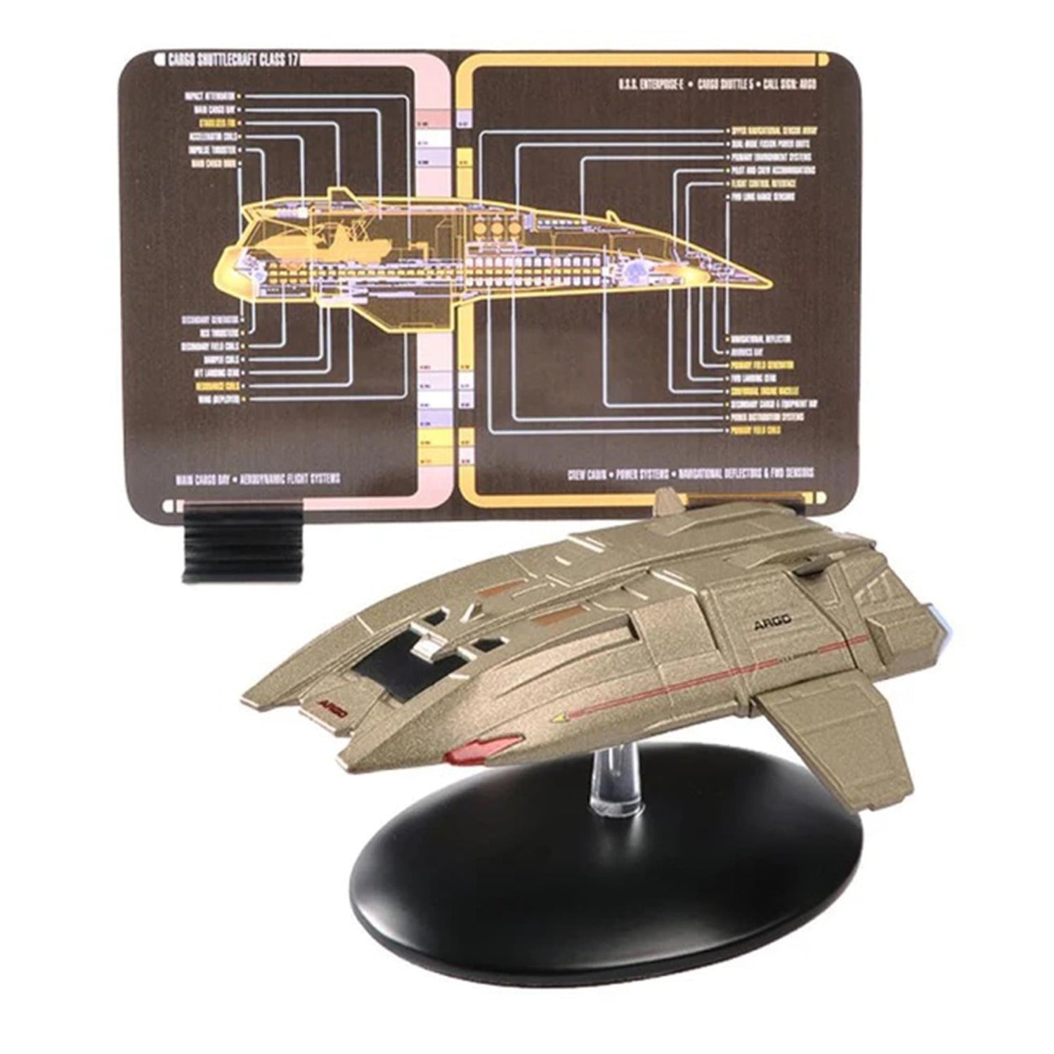 Front perspective of the shuttlecraft collection displaying all three auxiliary vessels arranged together