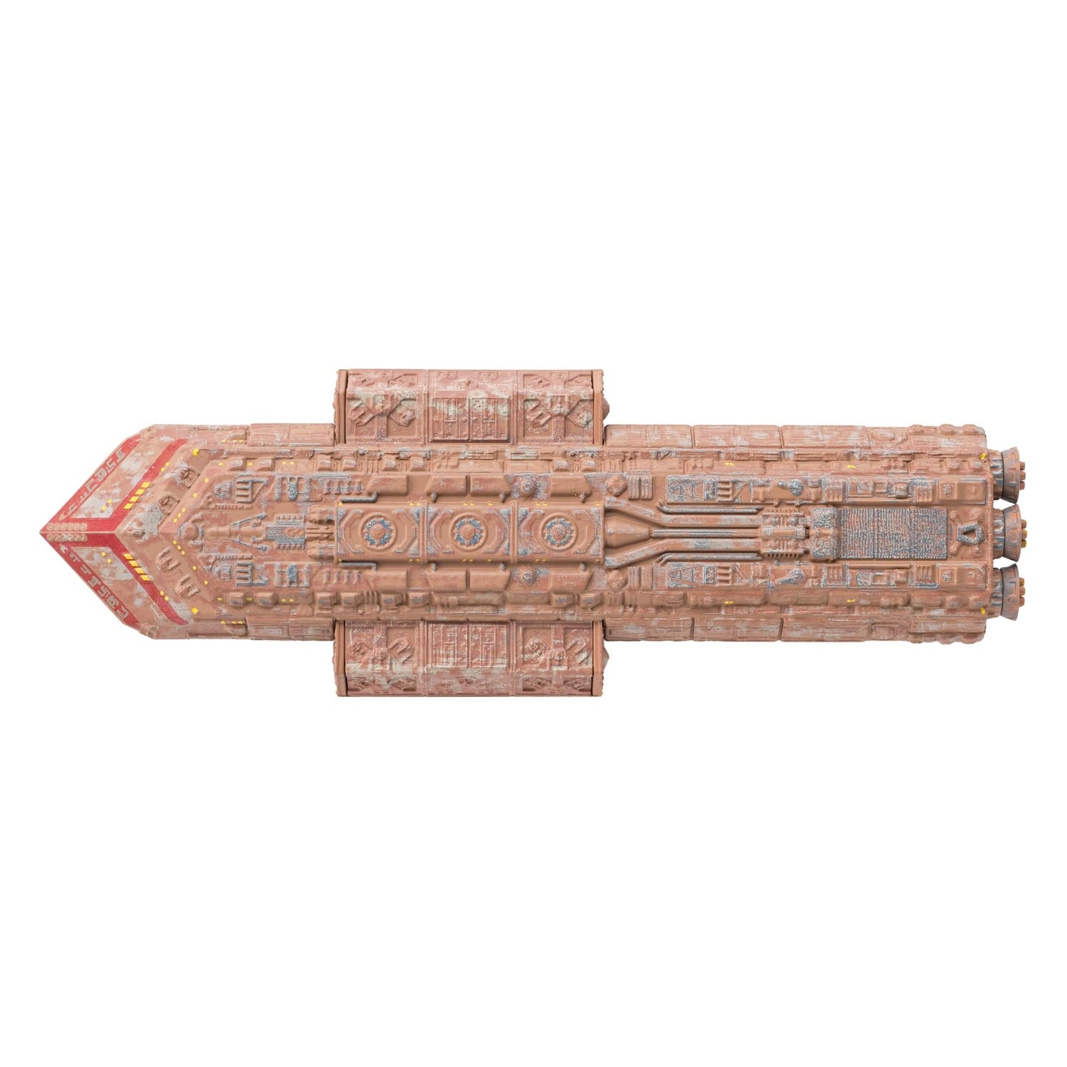 Angled bottom view of The Batris model highlighting underside hull plating and registration details