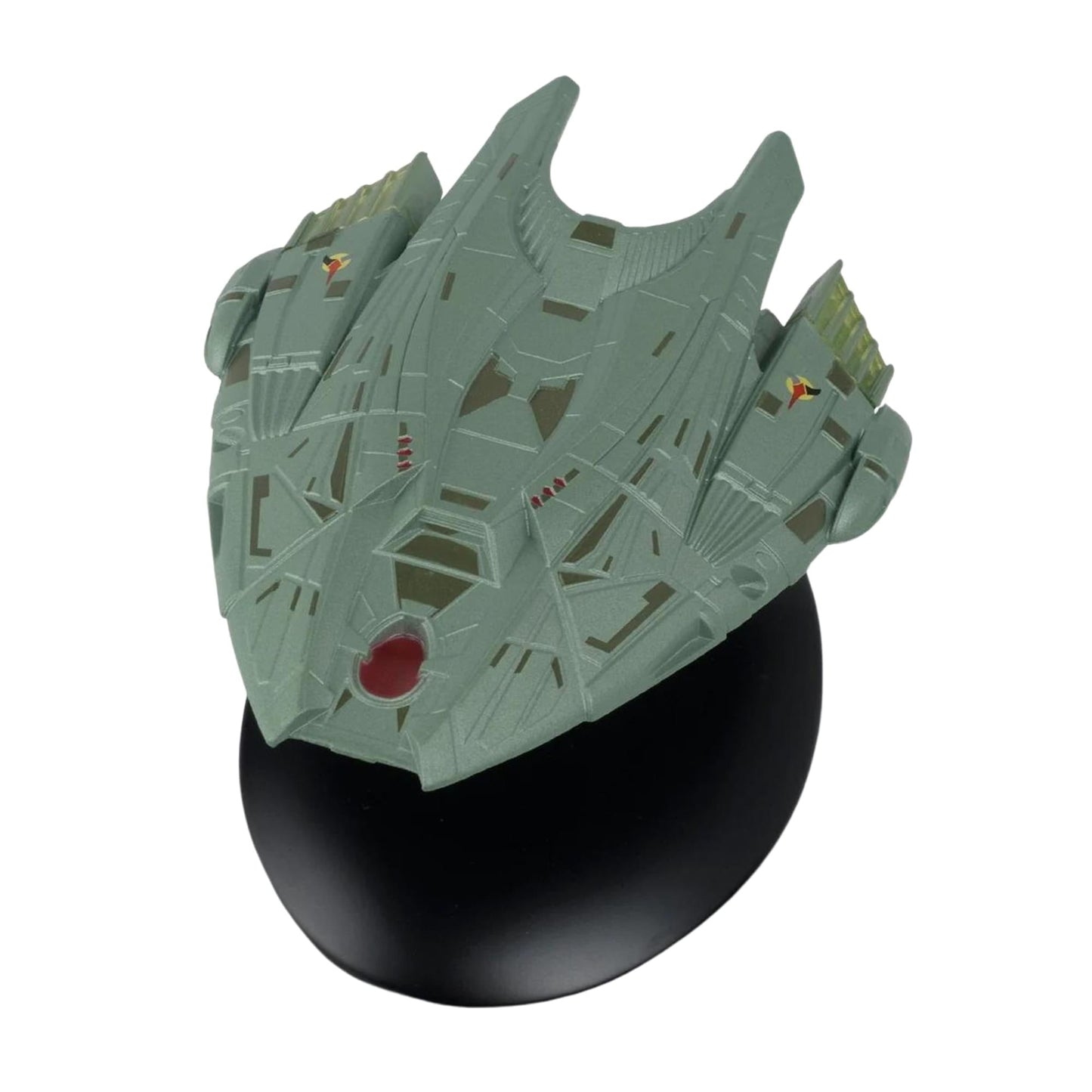 Rear view of the starship collectible, featuring detailed engine thruster assemblies and painted surface textures