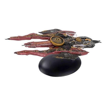 Top-down view of the Klingon Qugh class destroyer replica showing detailed hull plating