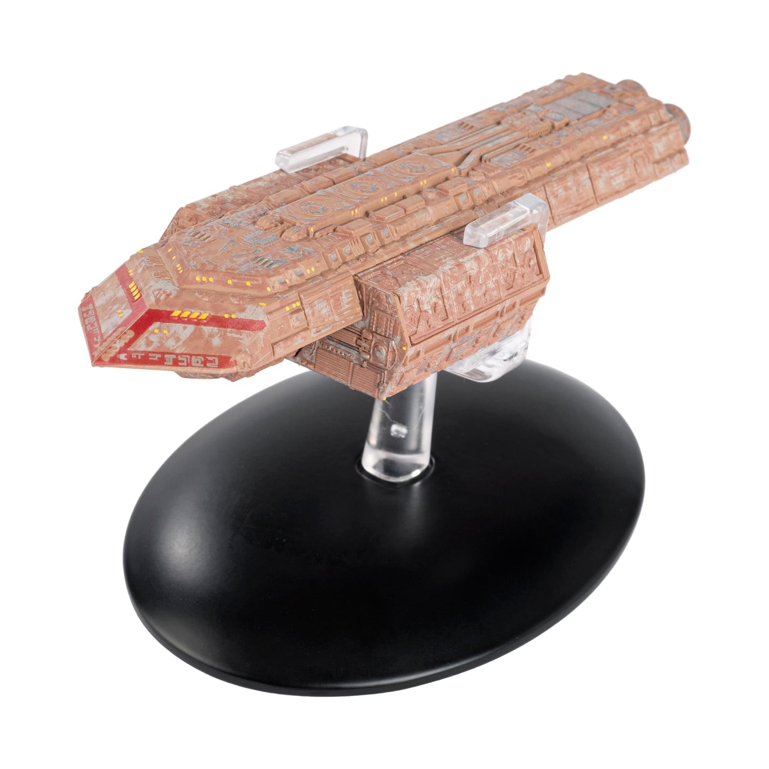 Top-down view of The Batris collectible model displaying the intricate paneling and hand-painted markings