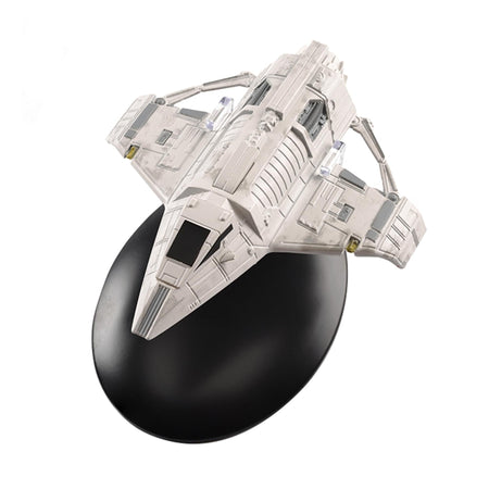 Angled profile view of the die-cast Kira's Raider model, highlighting hand-painted metallic paneling and structural details.