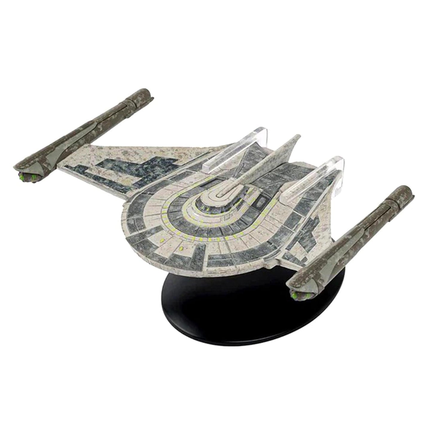 Eaglemoss Romulan Bird of Prey diecast starship model viewed from the front quarter angle