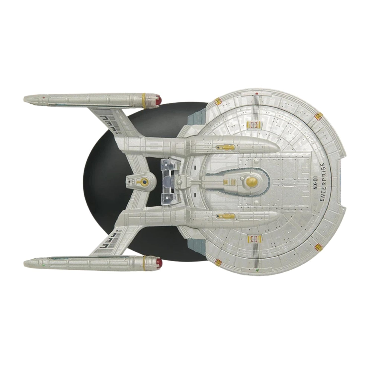Close-up view of the bridge section and forward deflector dish on the USS Enterprise NX-01 model
