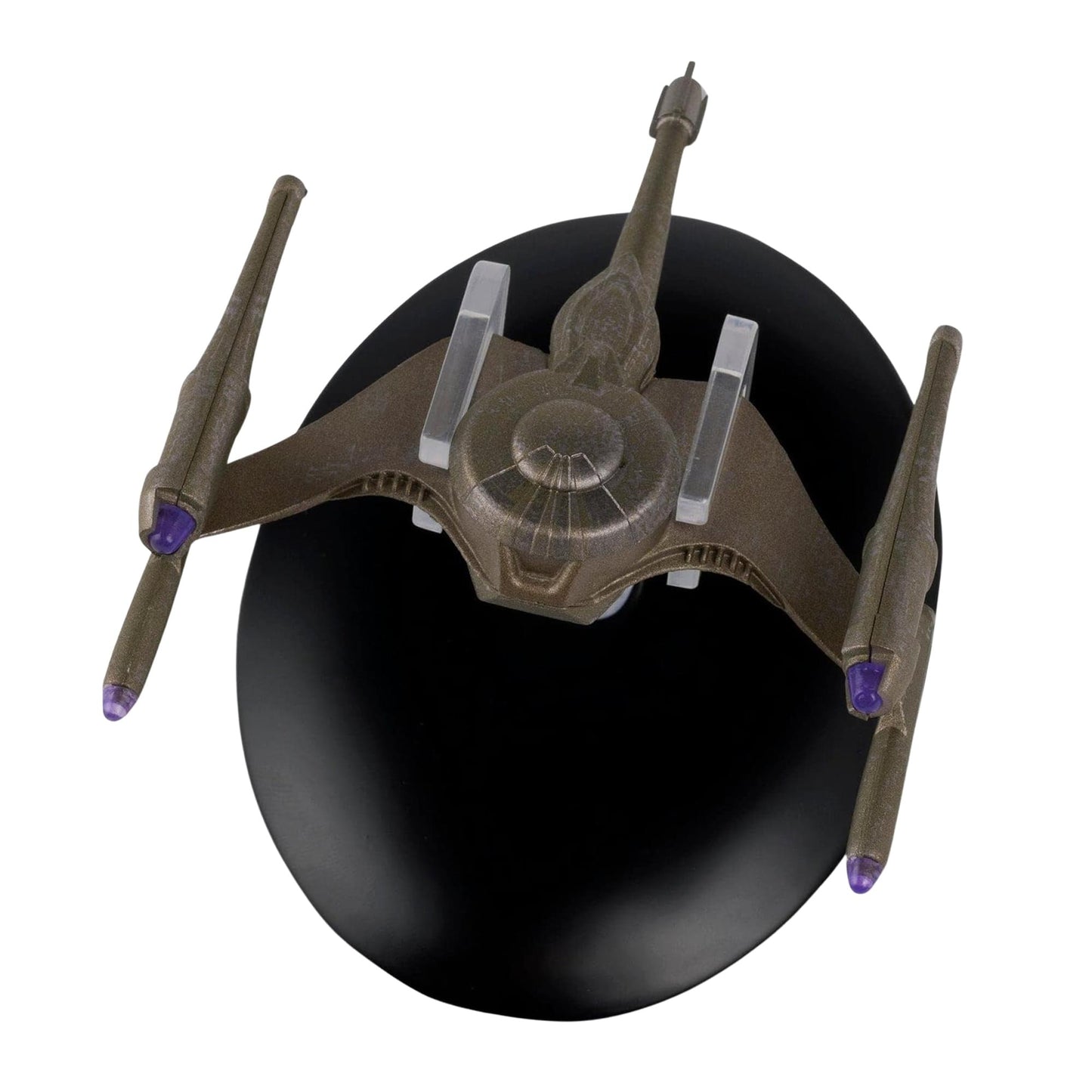 Front three-quarters angle of the die-cast Gorn starship replica
