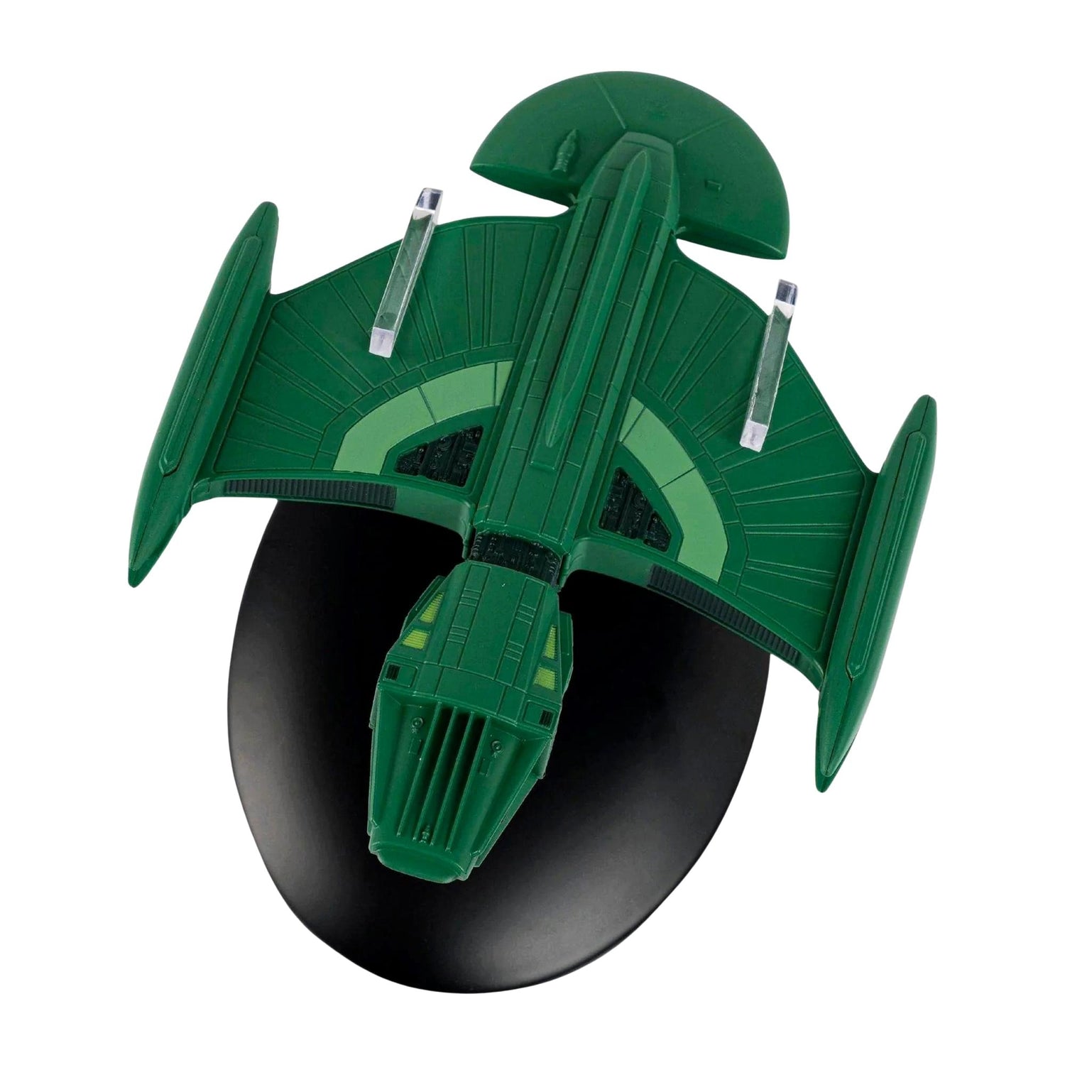 Close-up detail shot of the Romulan science vessel bridge and forward command section