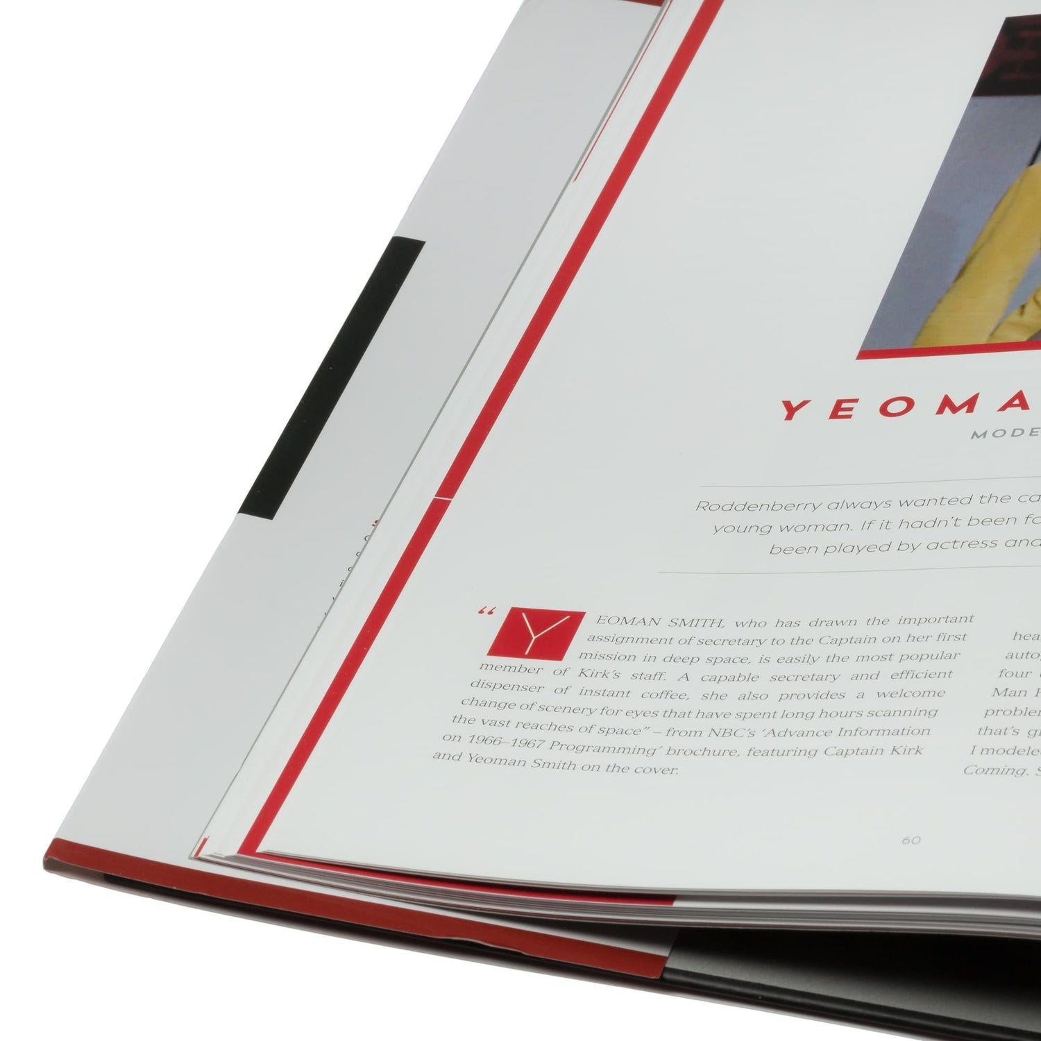 Interior spread showcasing archival cast interviews and conceptual art