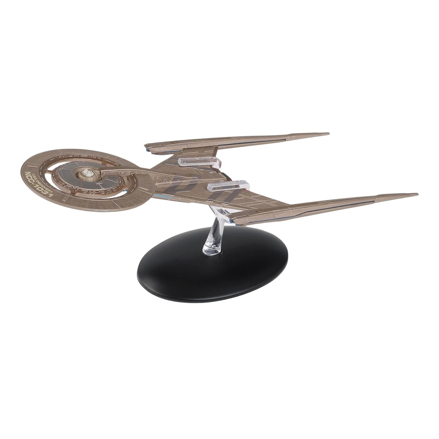 Rear perspective of the collectible model displaying the engineering hull and impulse engines