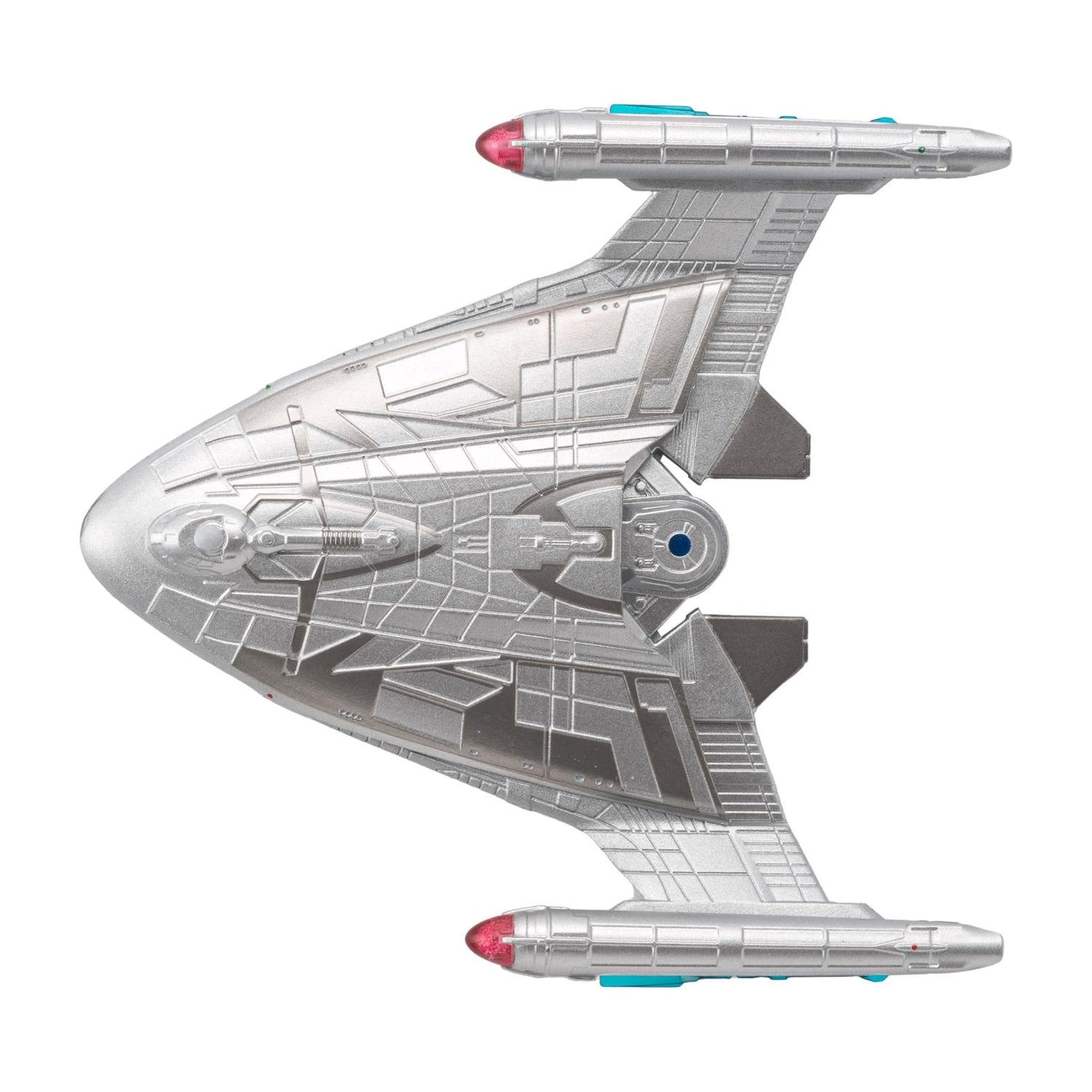 Underside view showcasing the registry details and secondary hull construction