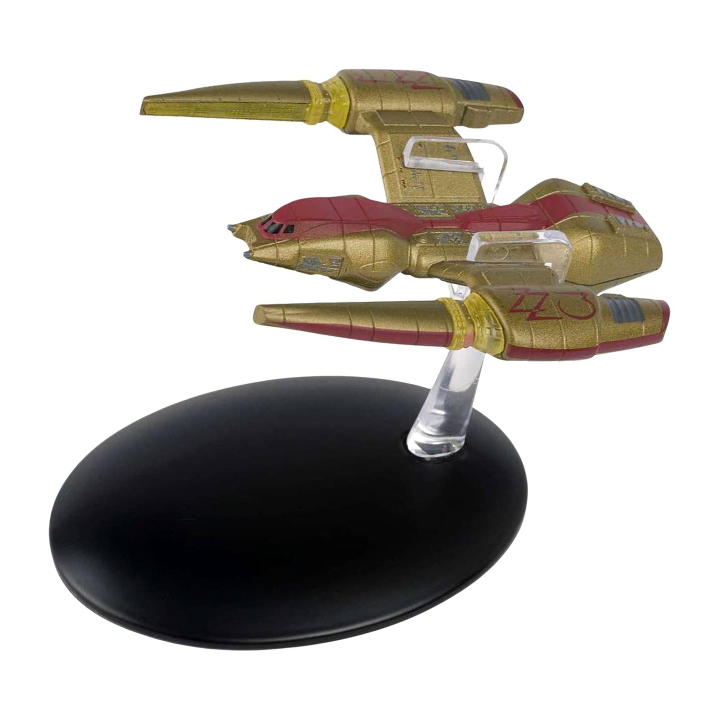 Close-up detail of the cockpit and primary hull markings on the Irina racing ship collectible