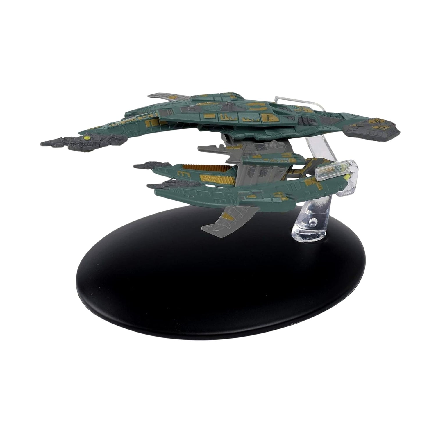 Rear view of the starship model displaying engine detailing and component layout
