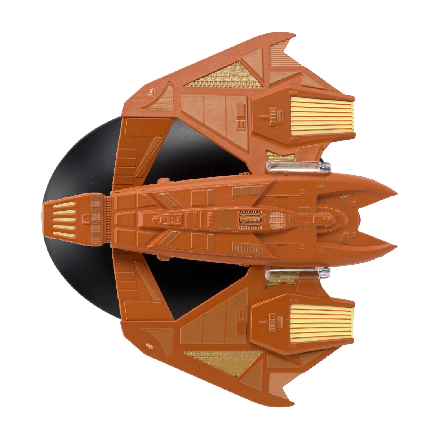 Side profile view of the Vidiian Warship starship replica