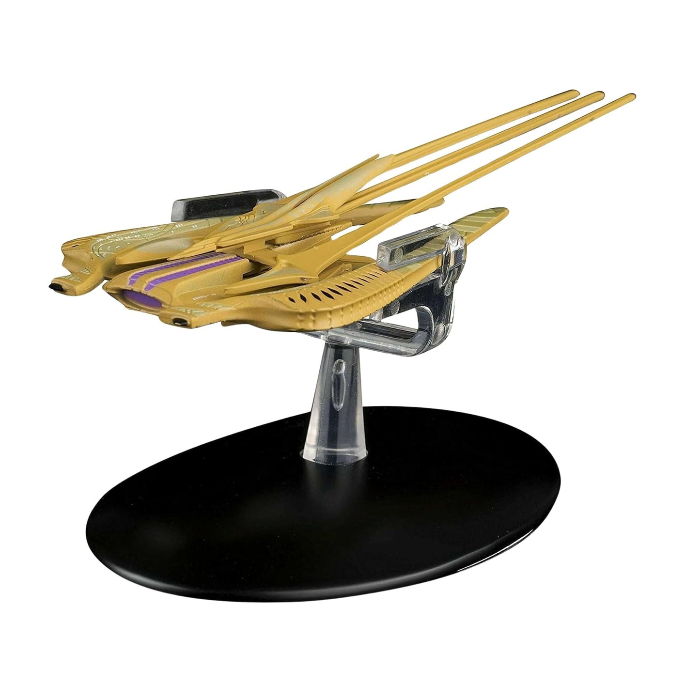 The starship replica displayed alongside its official packaging box