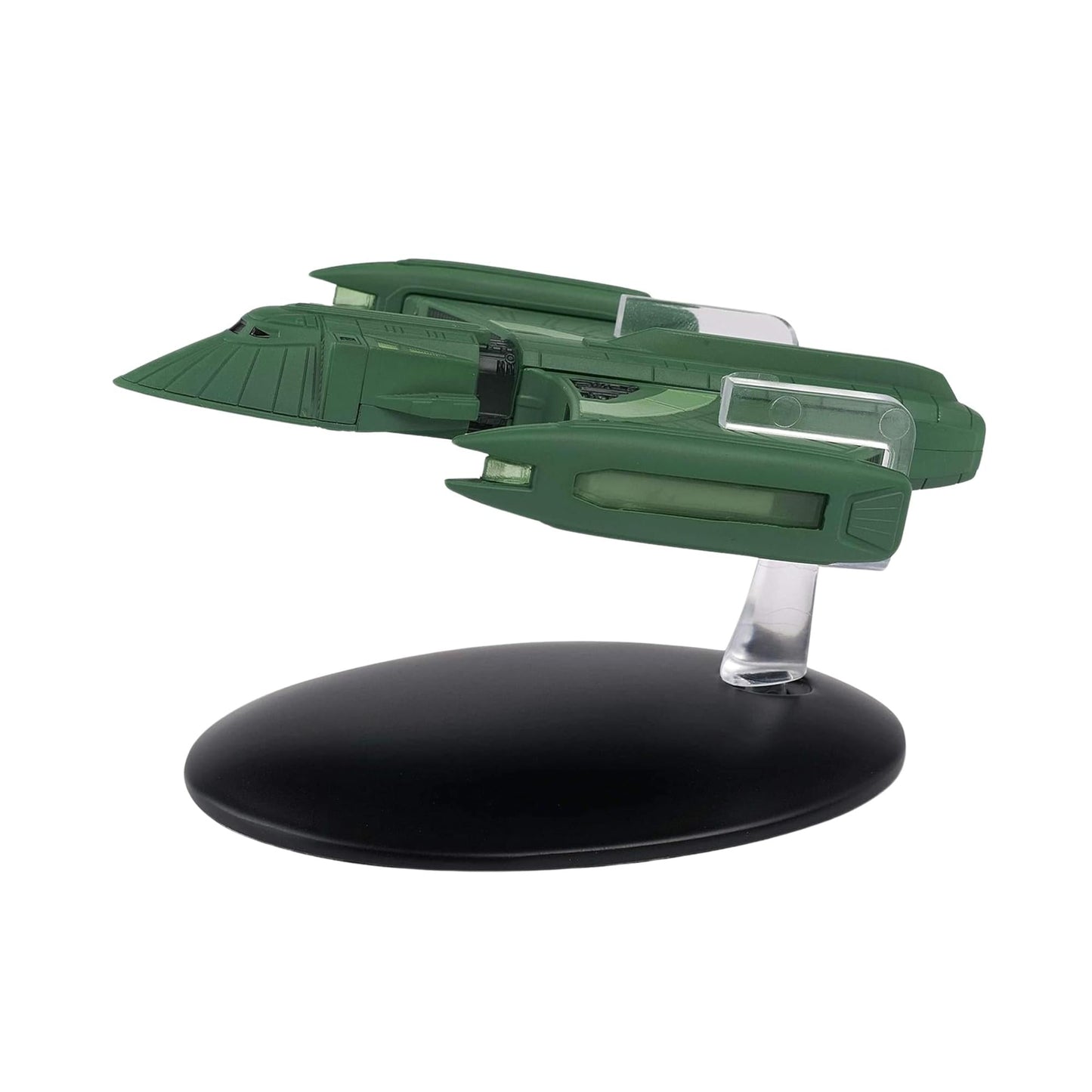 Top-down view of the Romulan Scout model, highlighting the detailed paneling, command bridge placement, and precise wing geometry.