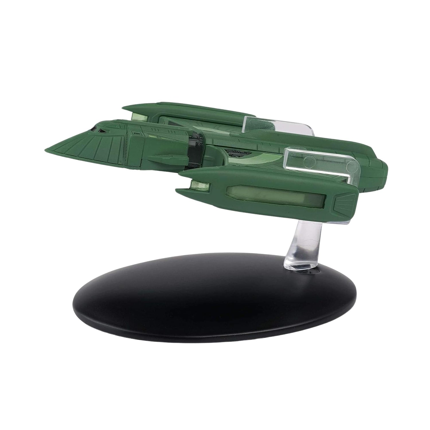 Top-down view of the Romulan Scout model, highlighting the detailed paneling, command bridge placement, and precise wing geometry.