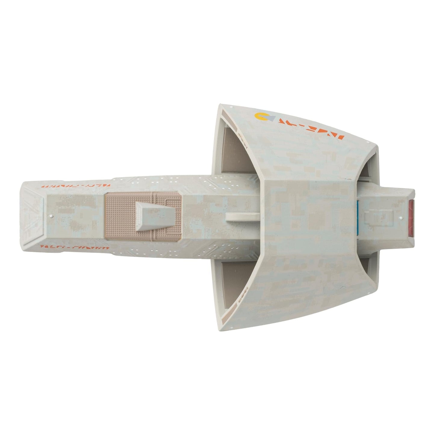 The starship replica presented inside its collector packaging window