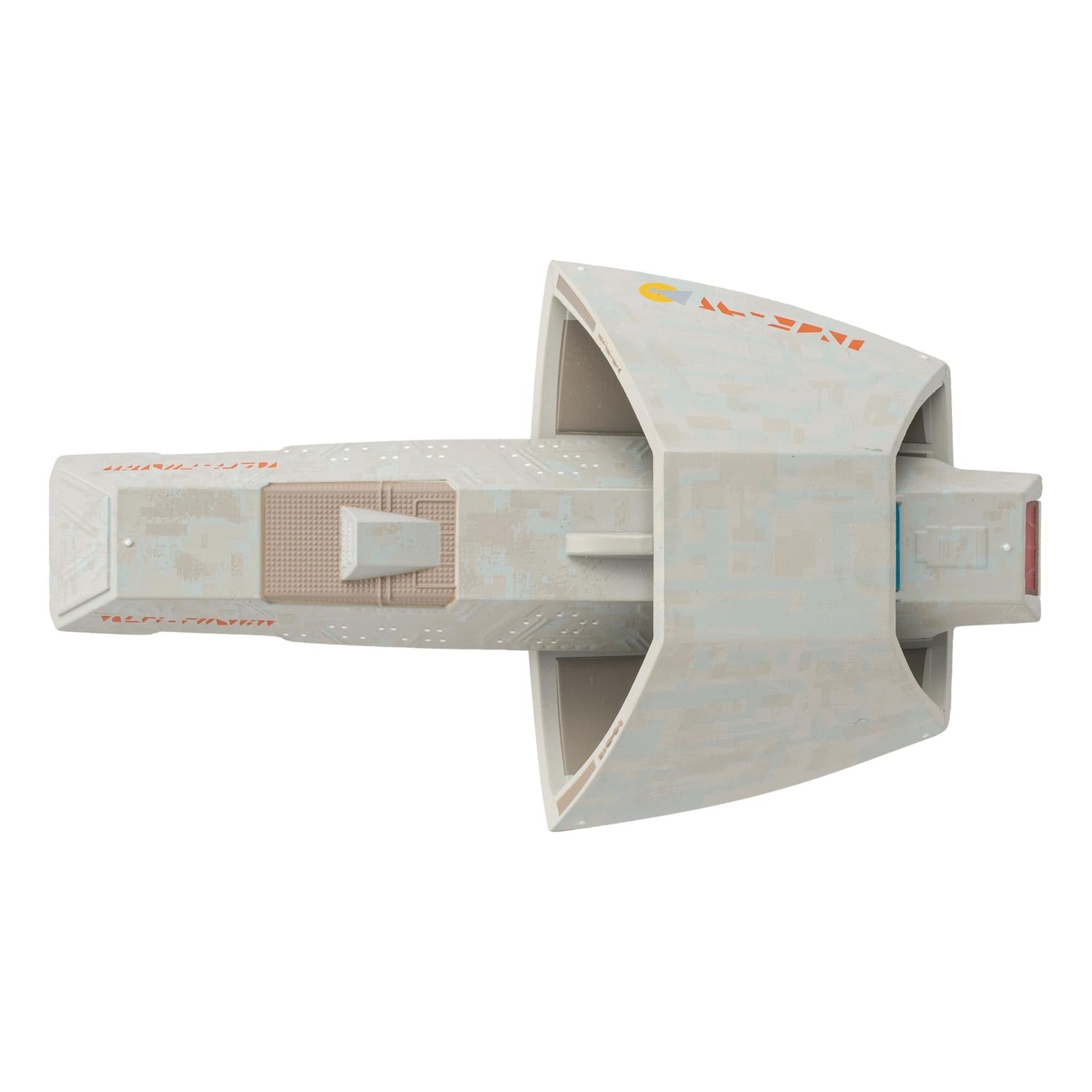 The starship replica presented inside its collector packaging window