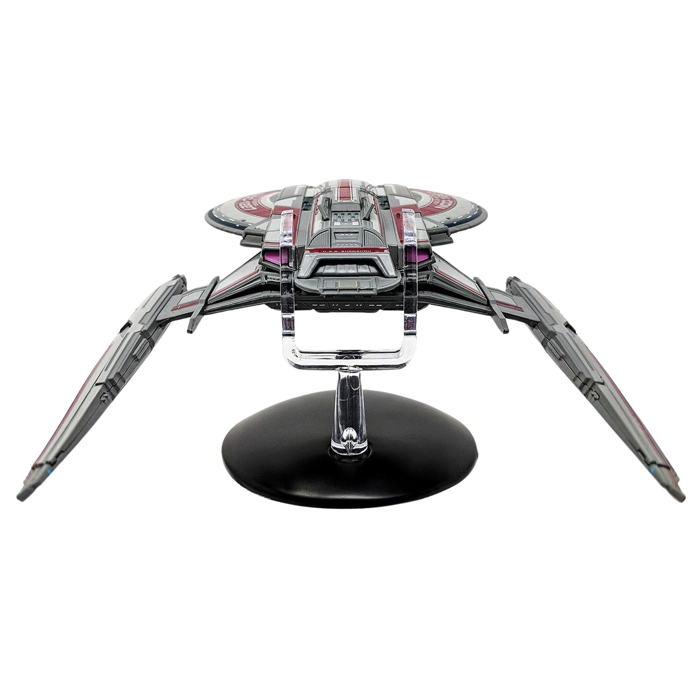 Rear angle view of the starship model highlighting the warp nacelles and impulse engines