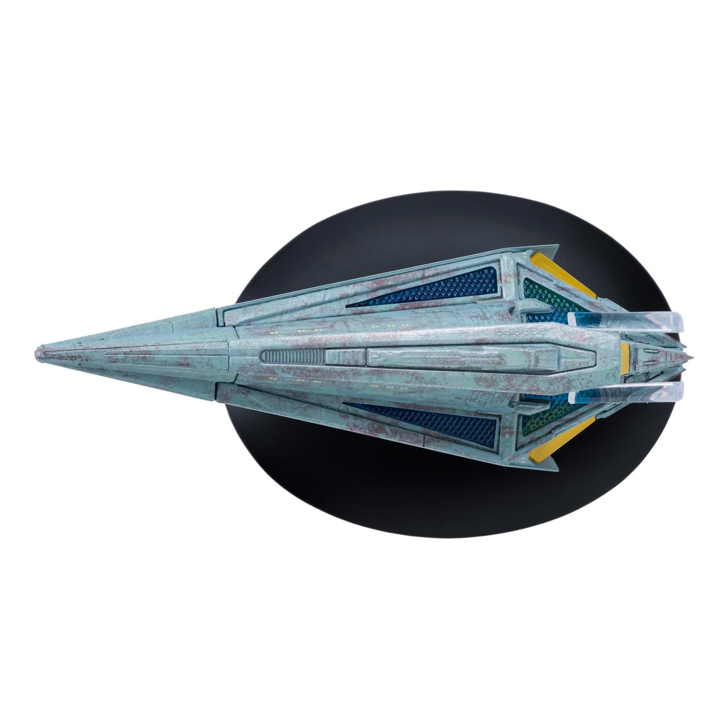 Base and mounting arm detail for the Eaglemoss Star Trek Tholian Starship display stand