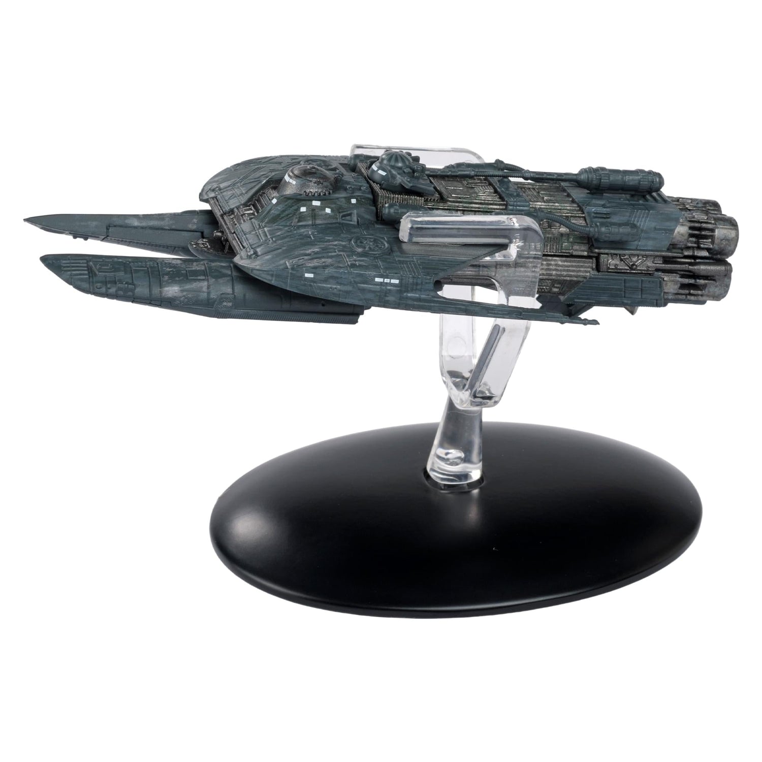 Frontal view of the Sheliak Colony Ship showcasing its unique bow design and paneling