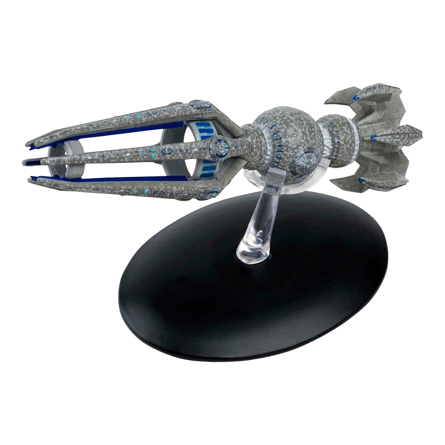 Top-down view of the Krenim Temporal Weapon Ship collectible, highlighting the intricate paneling and hand-painted hull details