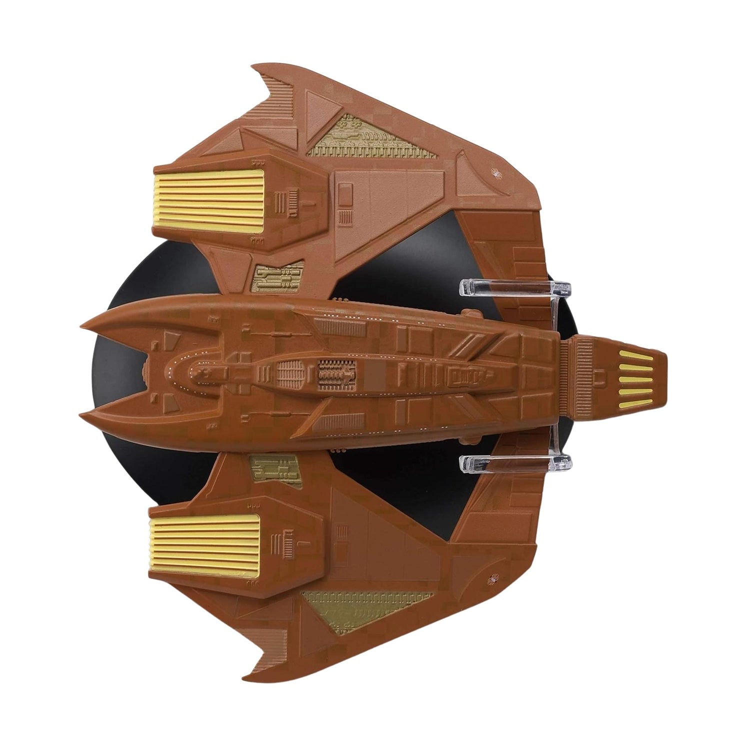 Vidiian Warship starship model mounted on its official black display stand