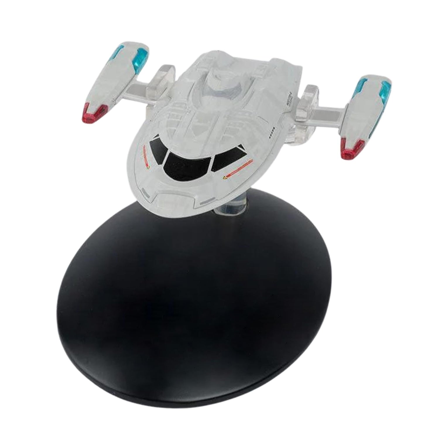 Underside view of the die-cast collectible revealing structural mounting points and accurate hull molding