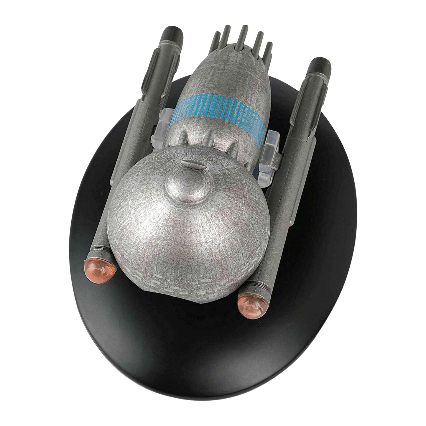 Side profile view illustrating the distinct silhouette of the Medusan ship model