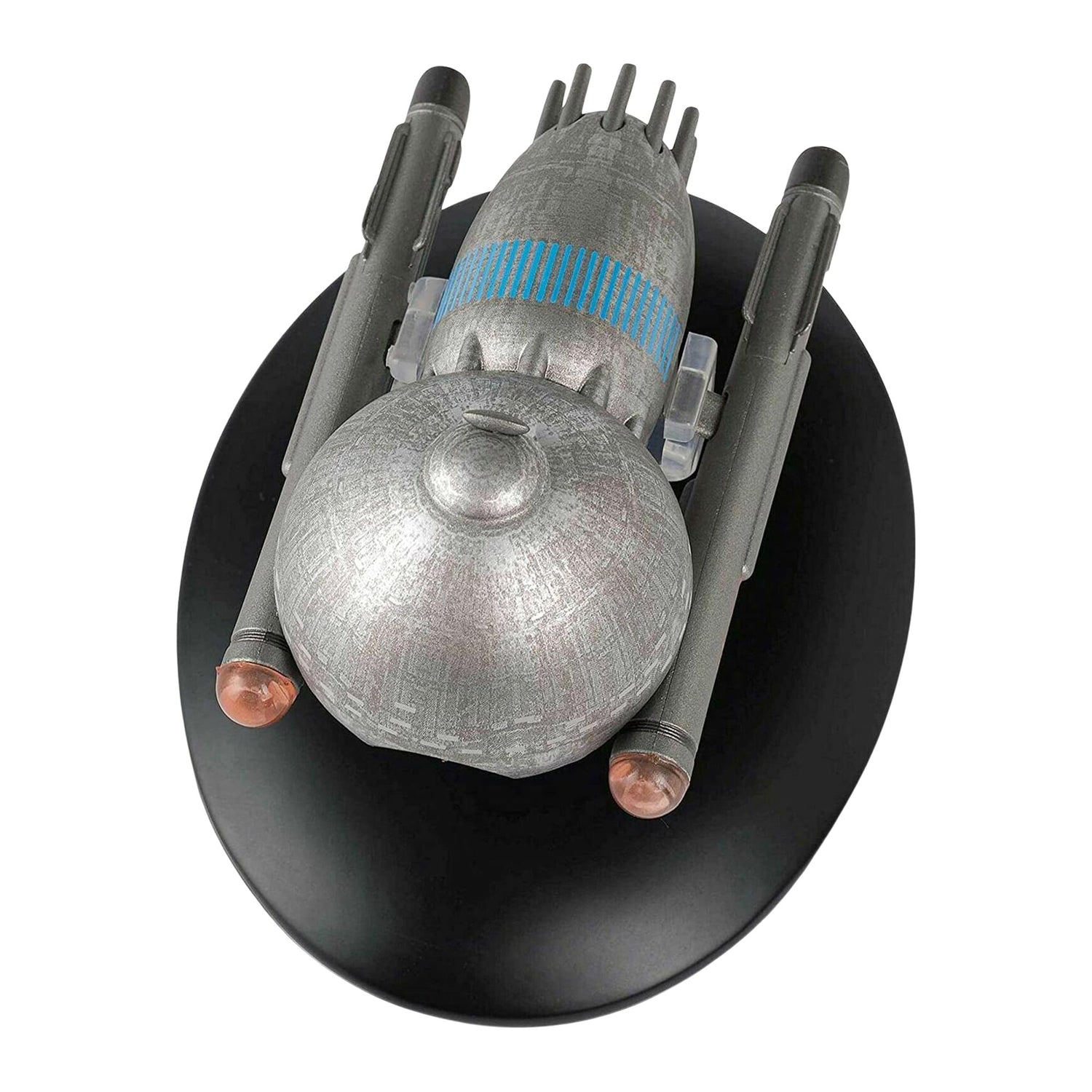Side profile view illustrating the distinct silhouette of the Medusan ship model