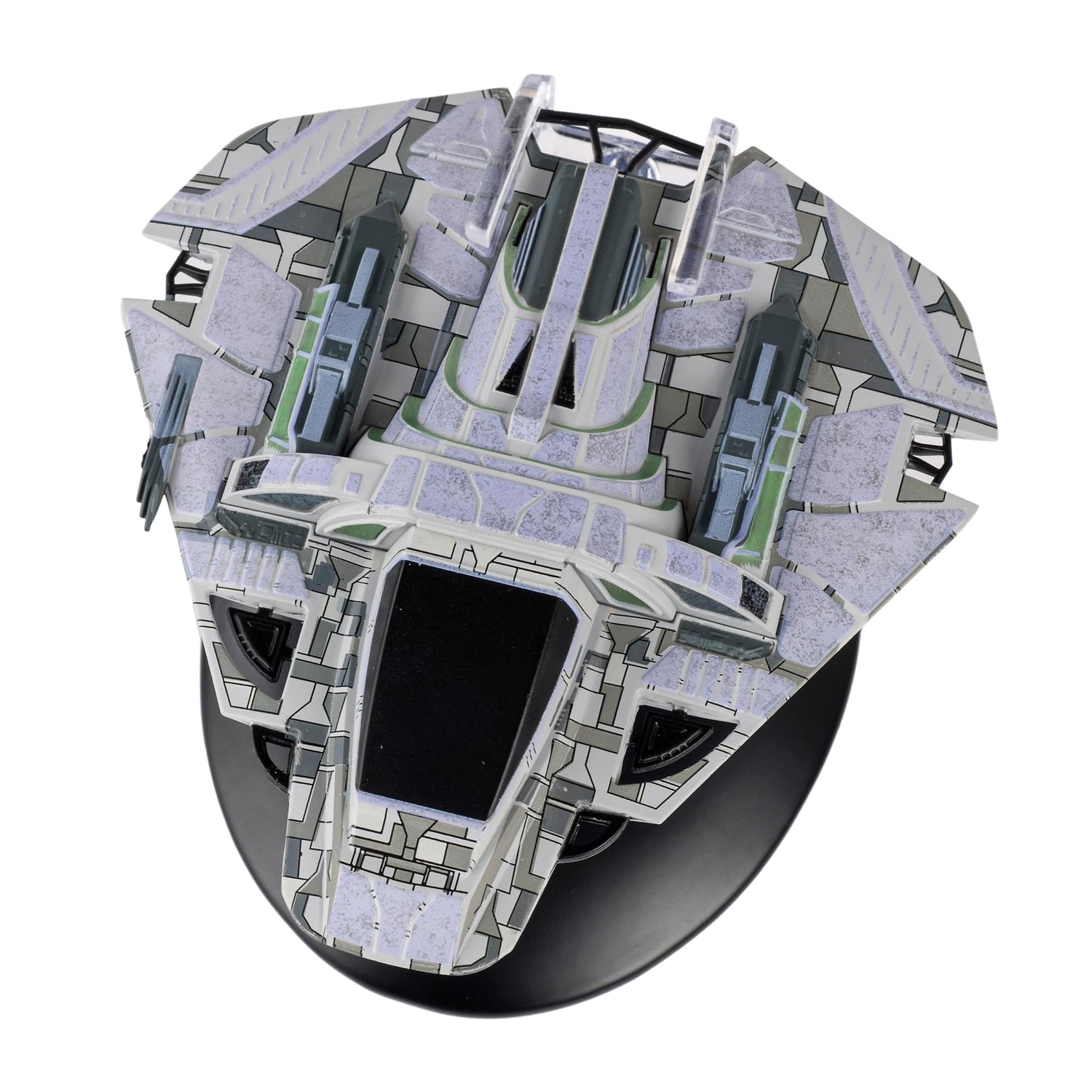 Close-up detail of the bridge section and forward hull on the B'omar patrol ship model