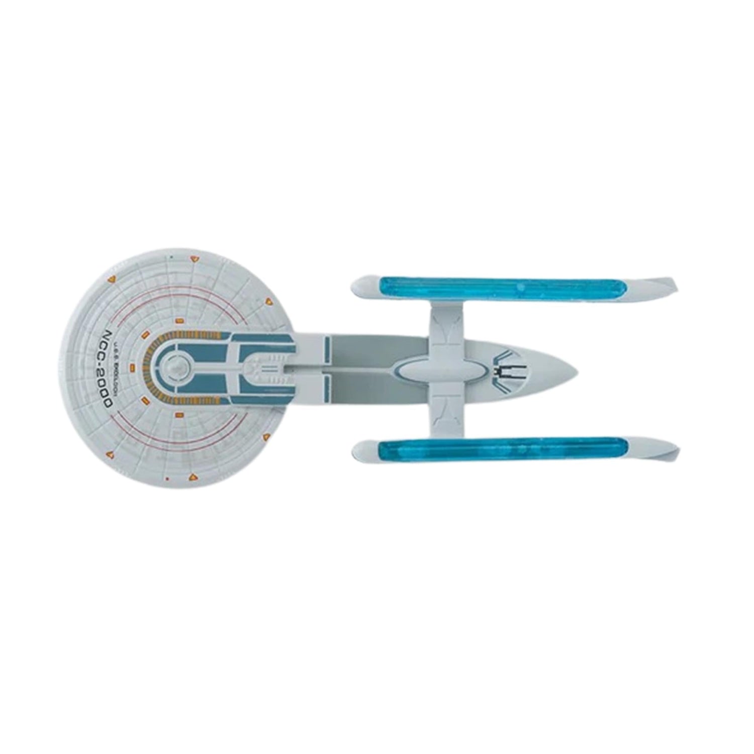 The model mounted on its branded Star Trek display base