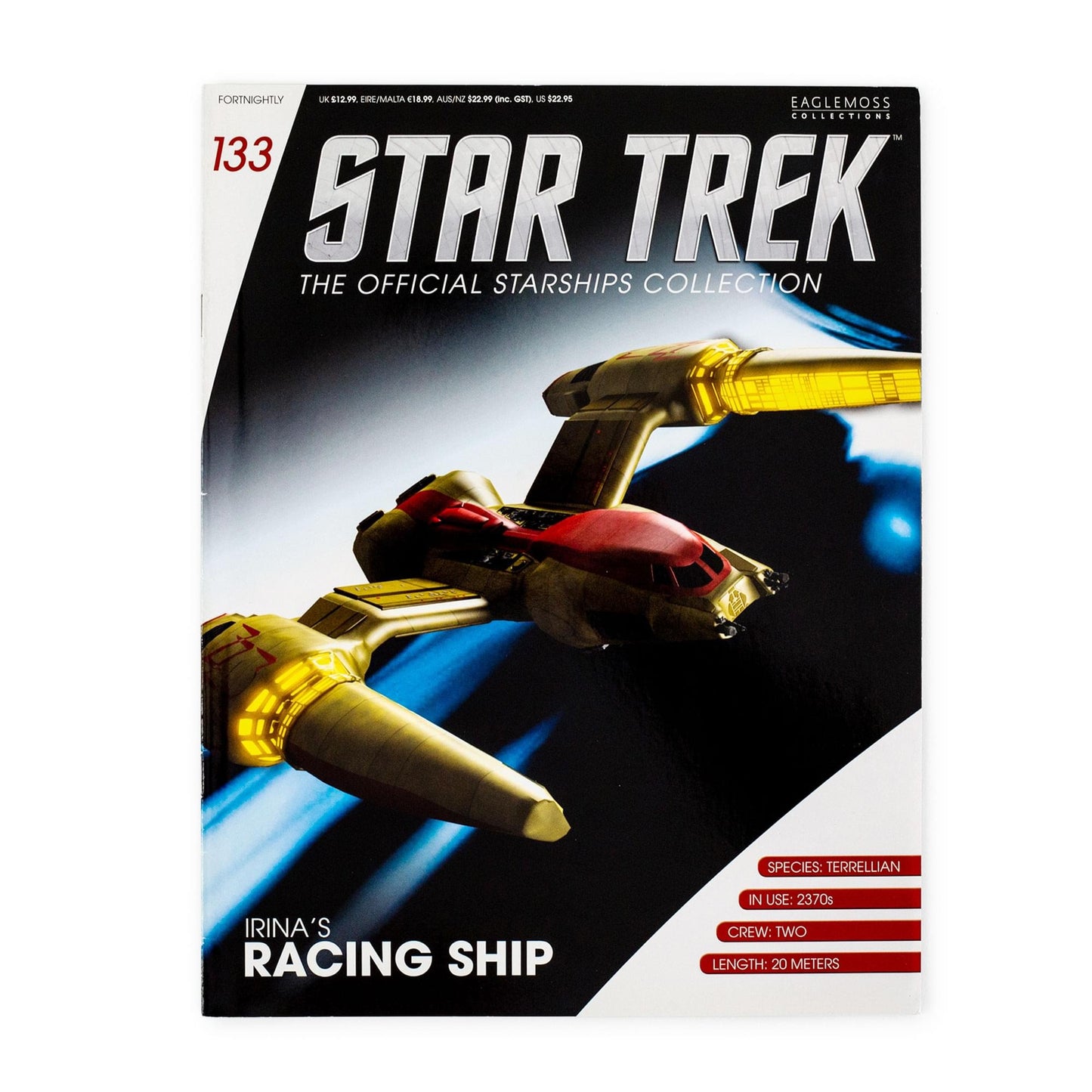 Front cover of Star Trek Irina's Racing Ship magazine featuring full-color artwork of the Terrellian vessel