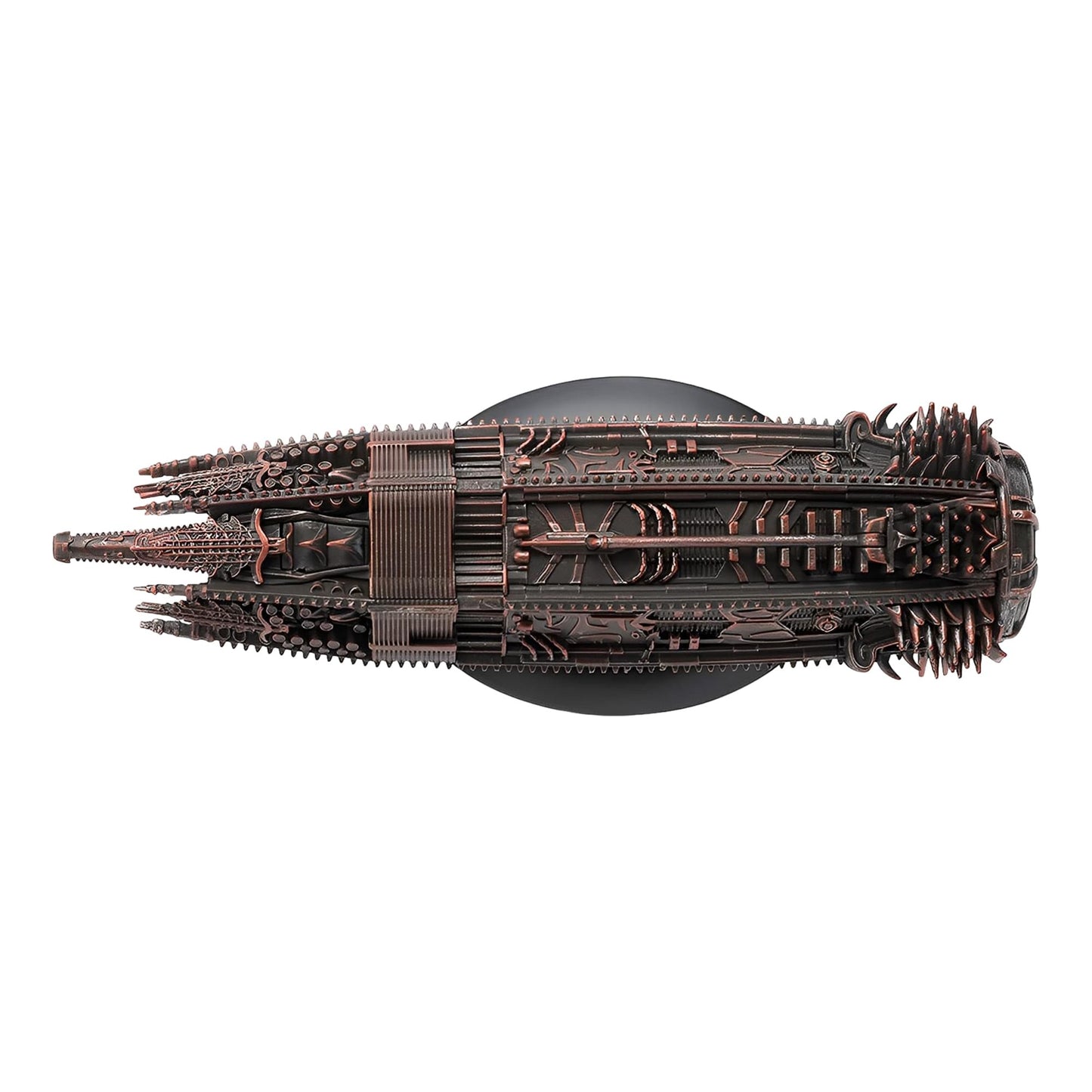 Rear view of the Klingon starship showing engine nacelles and secondary hull architecture